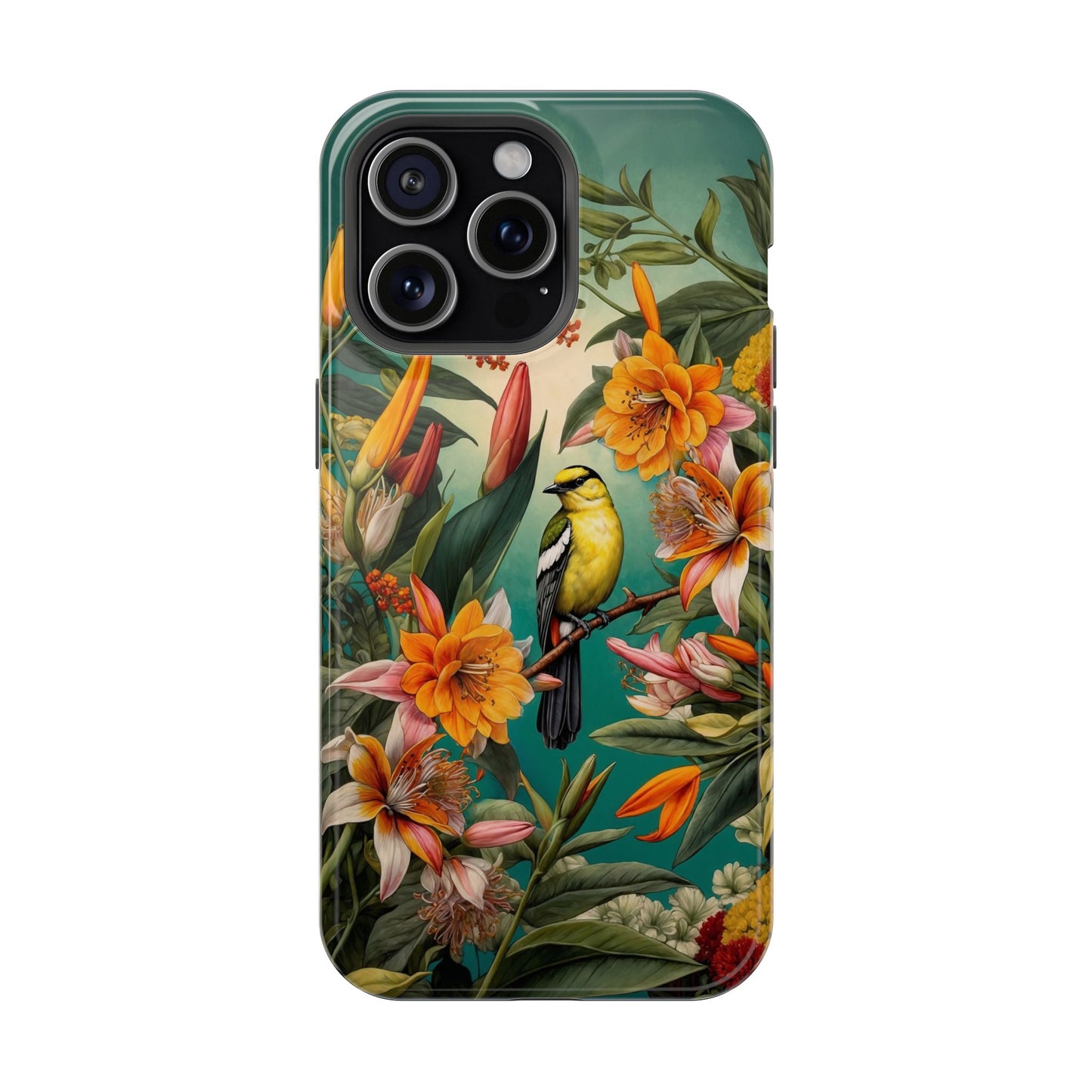 iPhone Case - Floral Bird Phone Case, Impact-Resistant Cover
