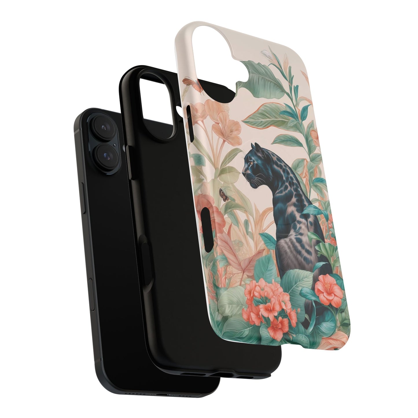 Panther Floral Tough Phone Case