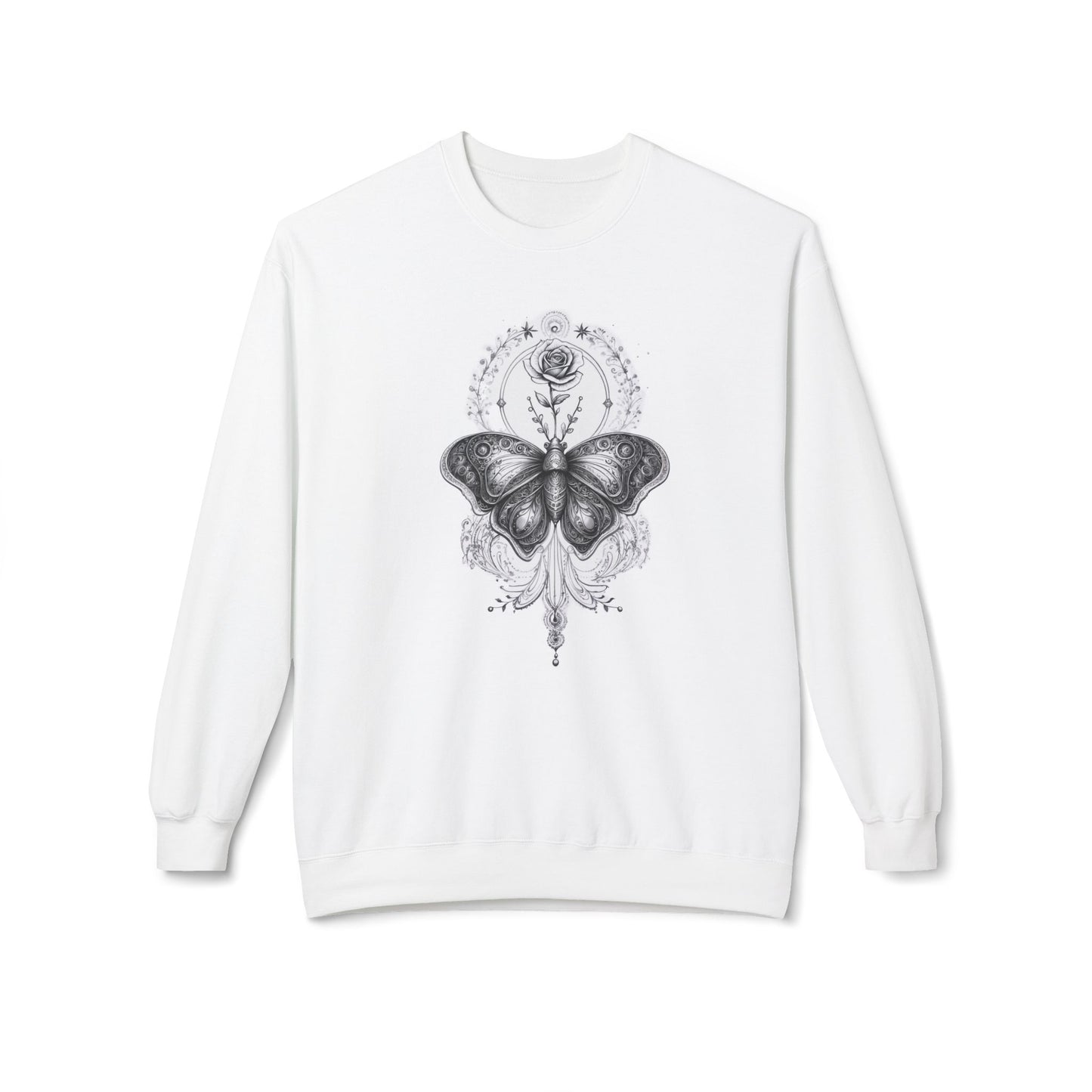 Ornamental Butterfly & Rose Art Sweatshirt