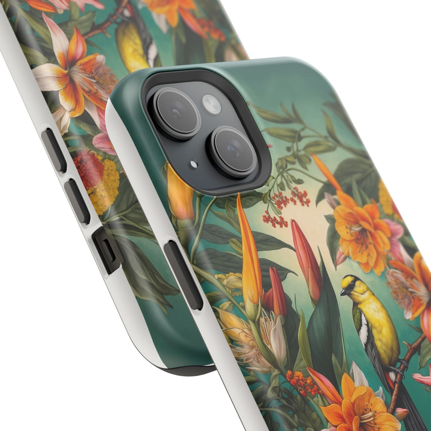 iPhone Case - Floral Bird Phone Case, Impact-Resistant Cover