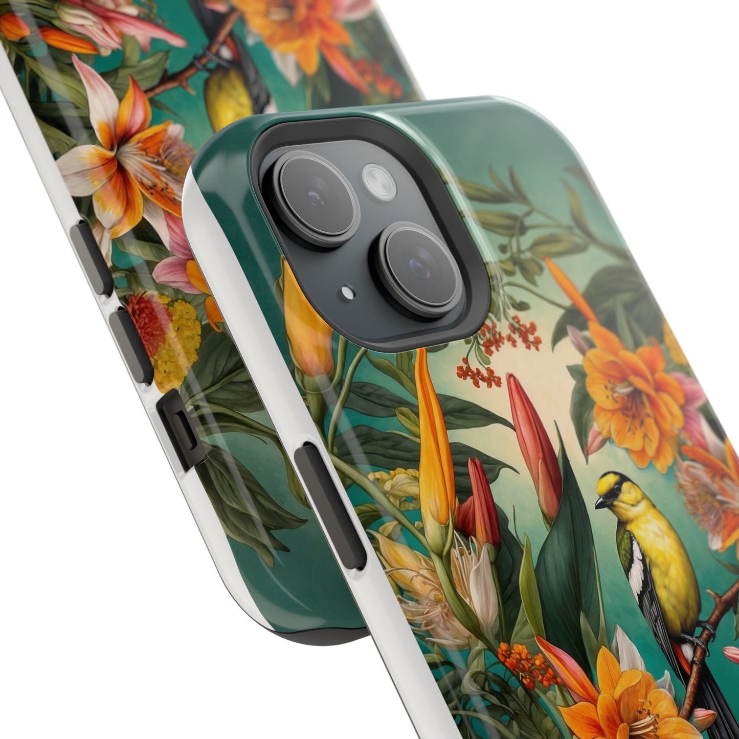 iPhone Case - Floral Bird Phone Case, Impact-Resistant Cover