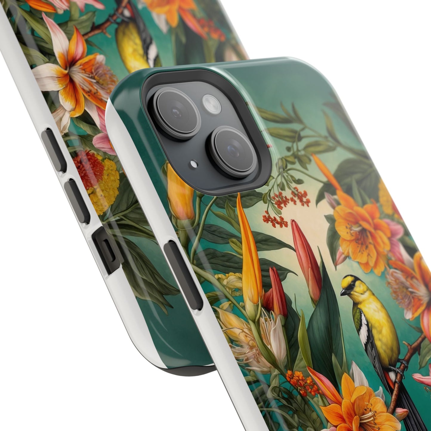 iPhone Case - Floral Bird Phone Case, Impact-Resistant Cover