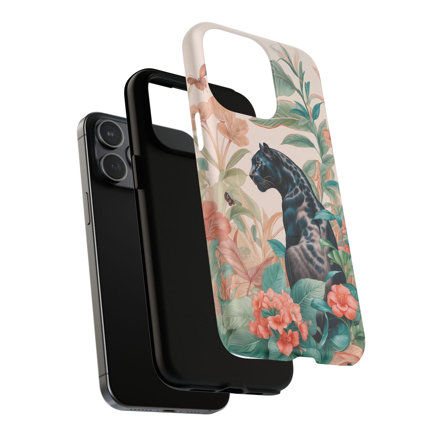 Panther Floral Tough Phone Case