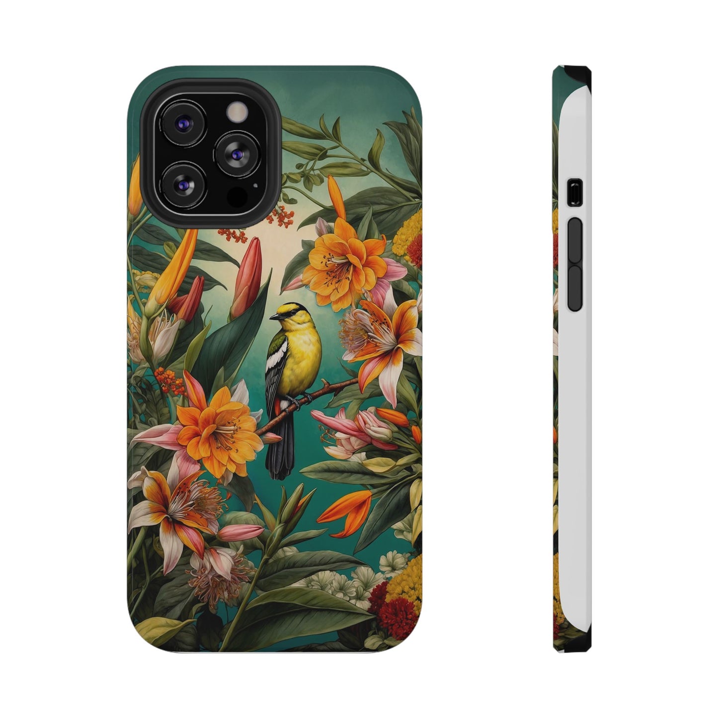 iPhone Case - Floral Bird Phone Case, Impact-Resistant Cover