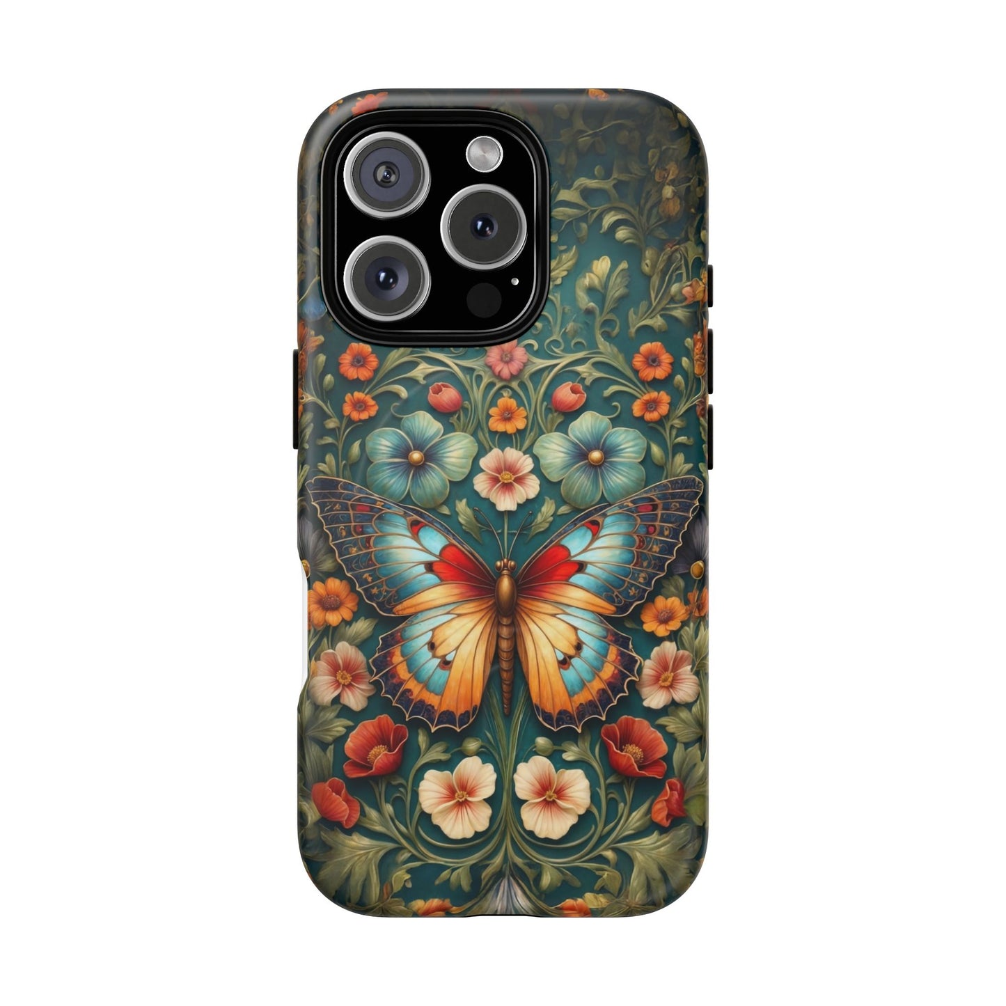 Butterfly Floral iPhone Case – Vintage Garden-Inspired Phone Cover
