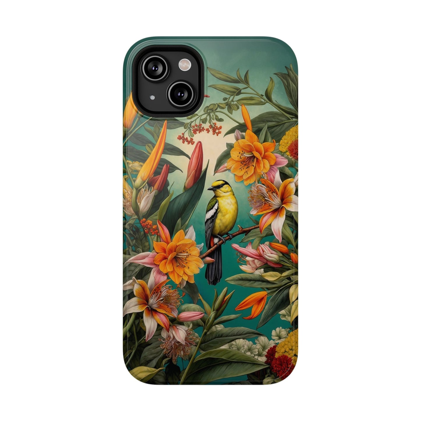 iPhone Case - Floral Bird Phone Case, Impact-Resistant Cover