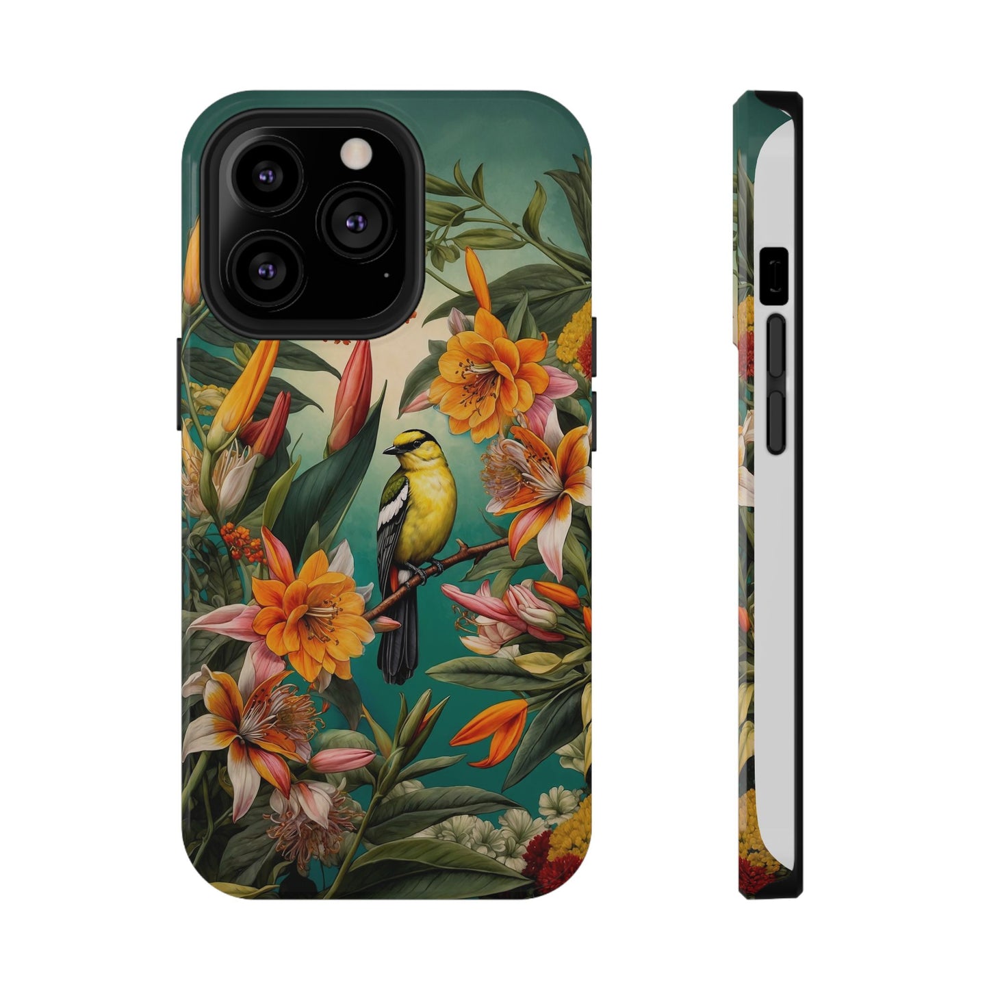 iPhone Case - Floral Bird Phone Case, Impact-Resistant Cover