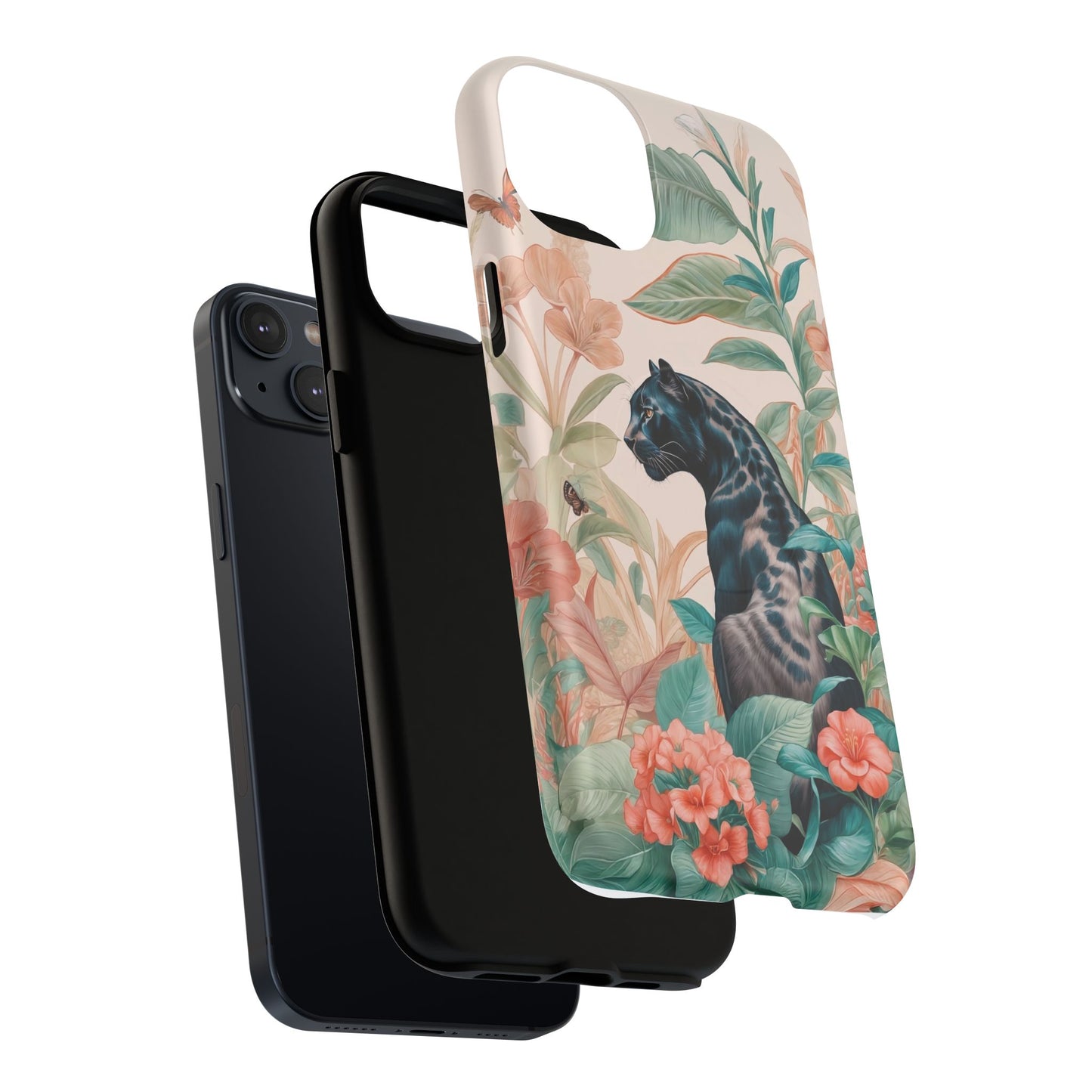 Panther Floral Tough Phone Case