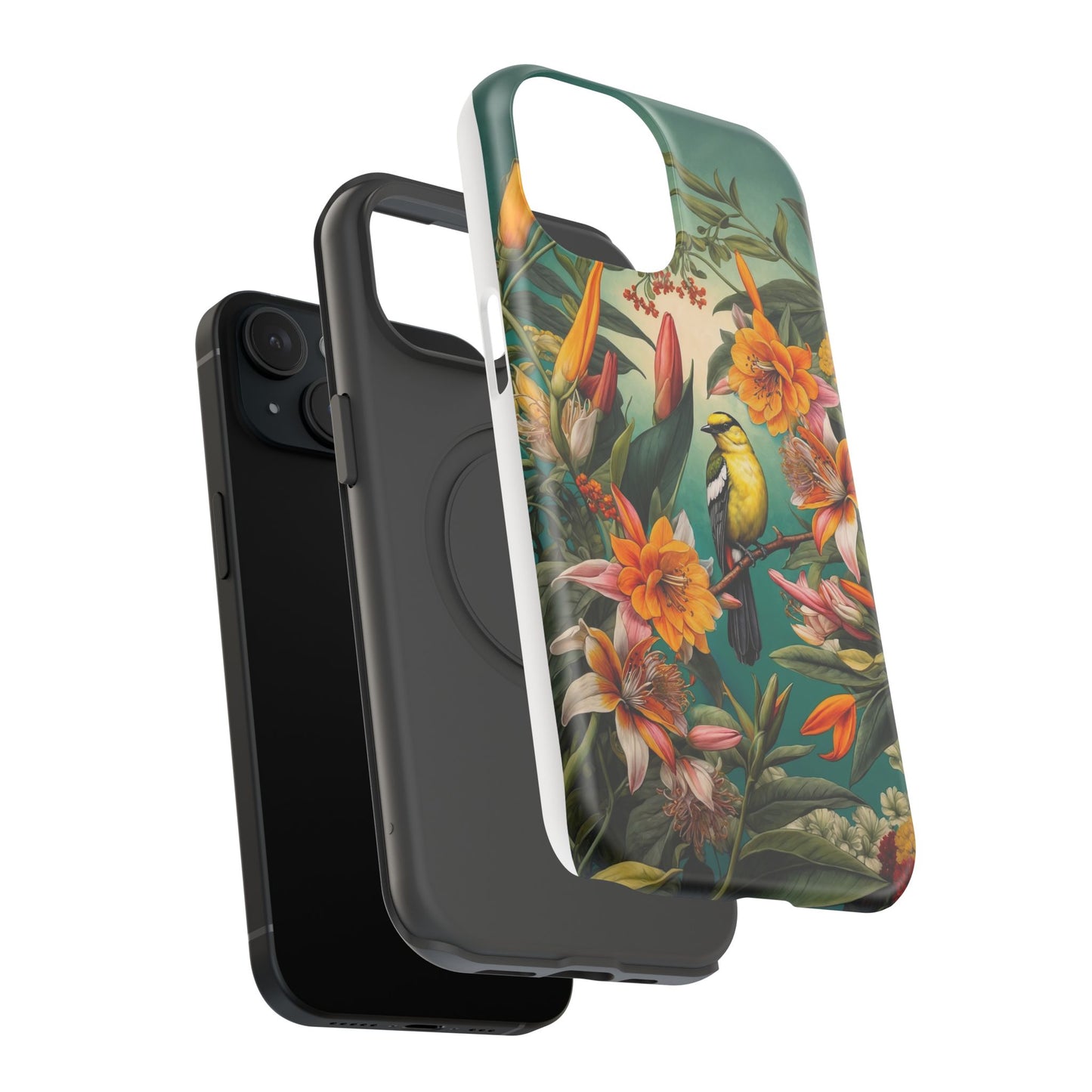 iPhone Case - Floral Bird Phone Case, Impact-Resistant Cover