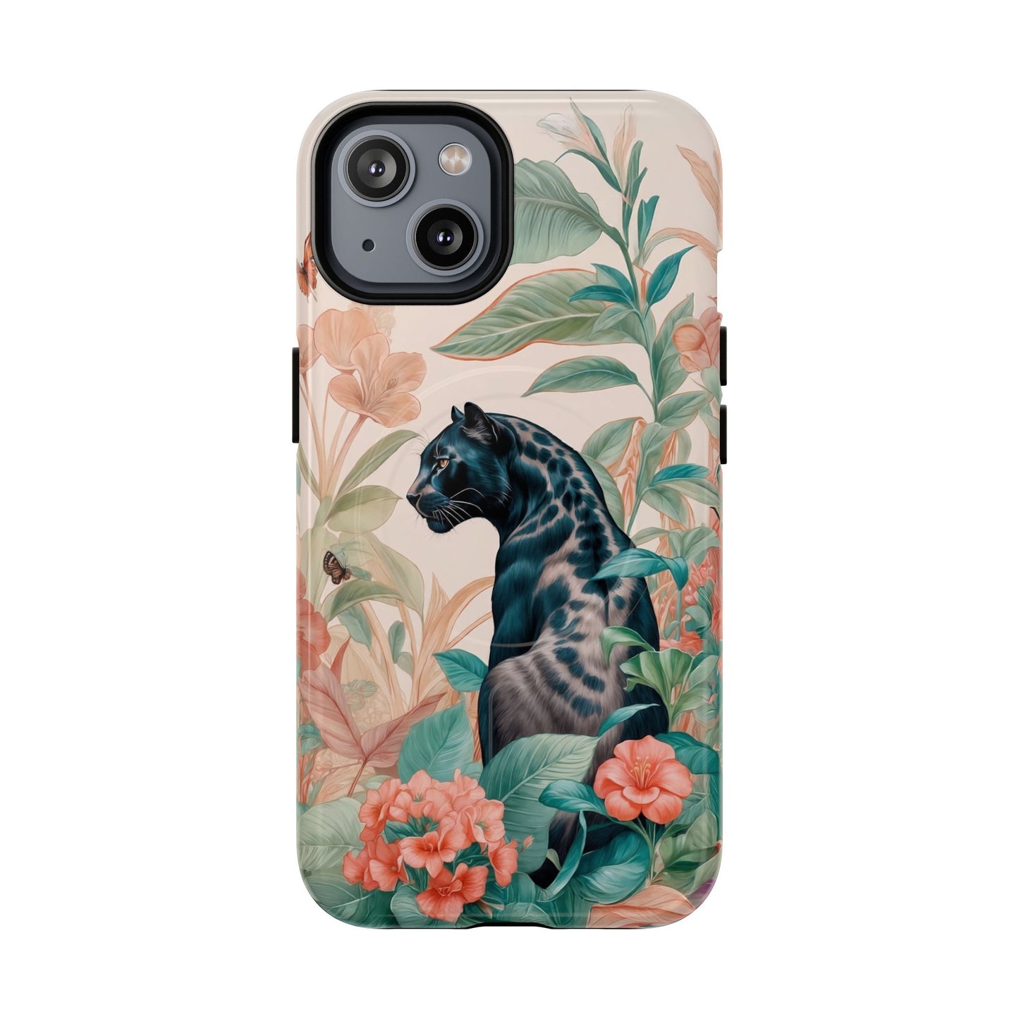 Panther Floral Tough Phone Case