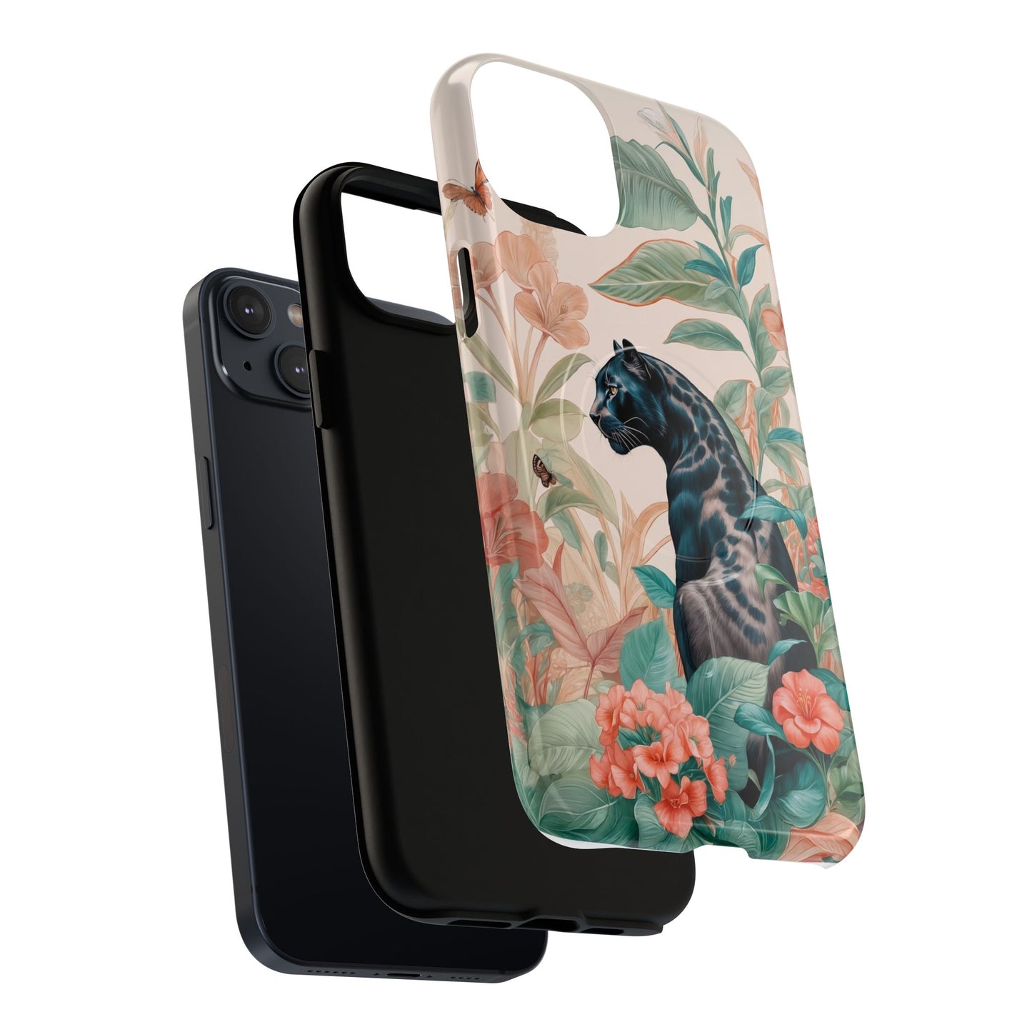 Panther Floral Tough Phone Case