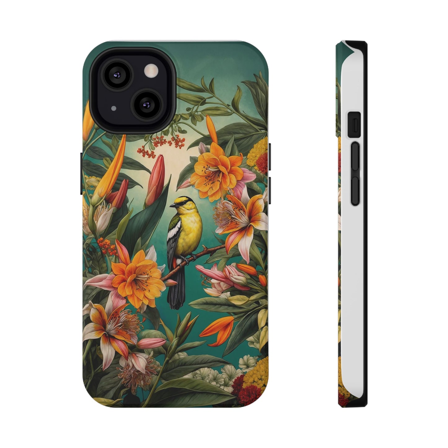 iPhone Case - Floral Bird Phone Case, Impact-Resistant Cover