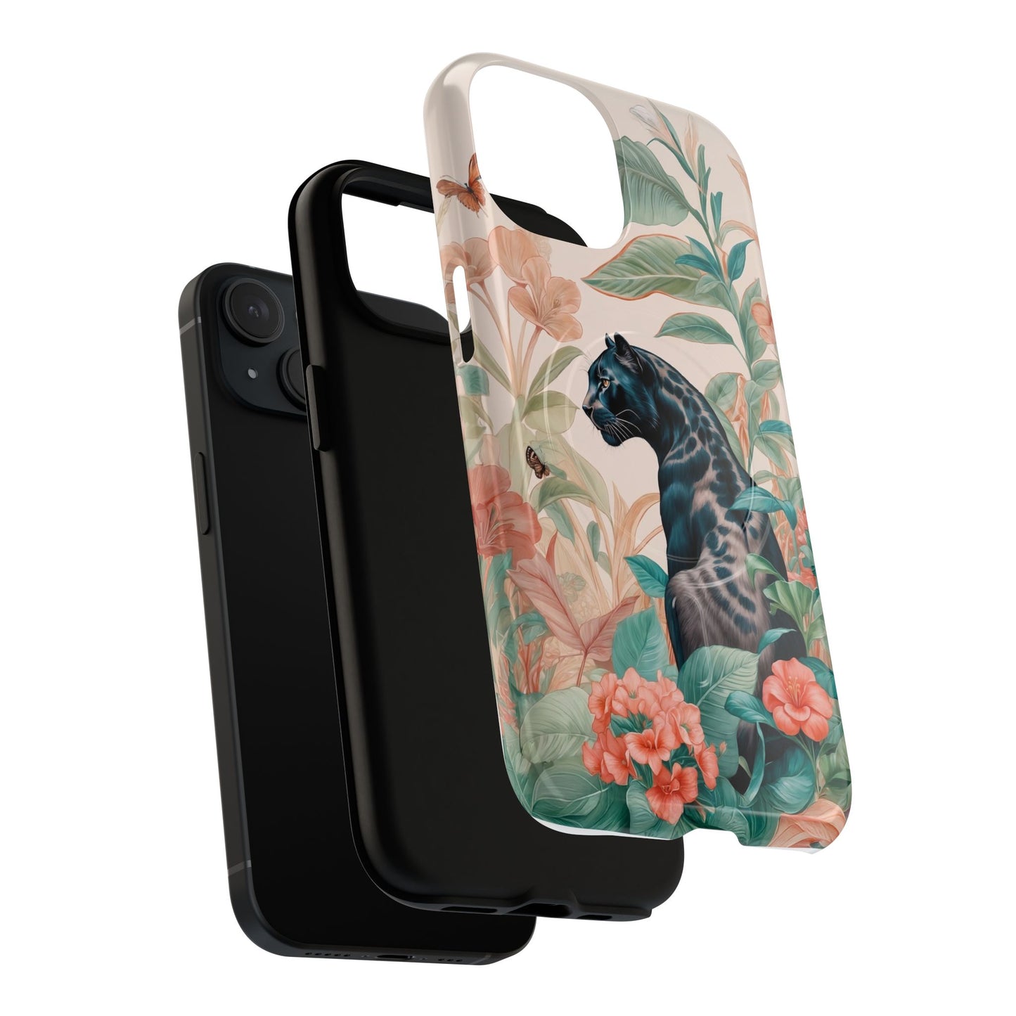 Panther Floral Tough Phone Case