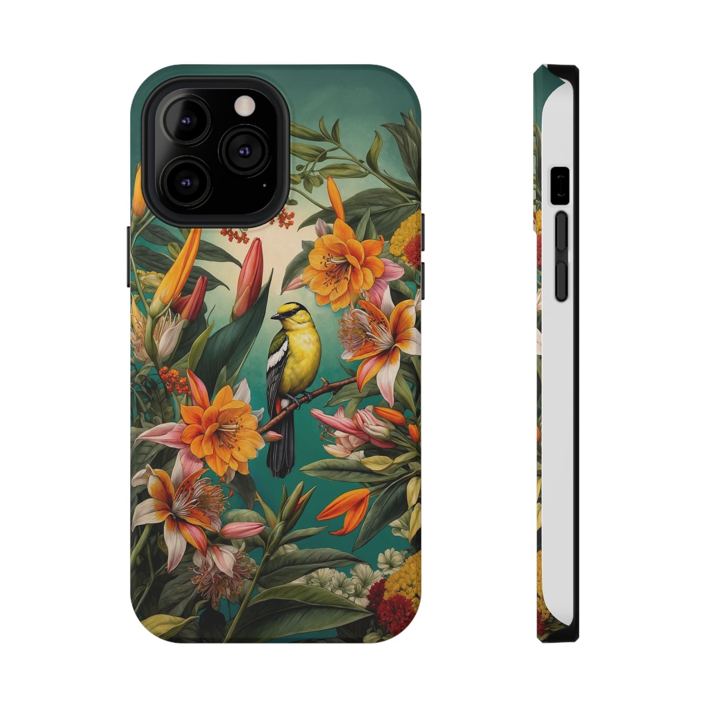 iPhone Case - Floral Bird Phone Case, Impact-Resistant Cover