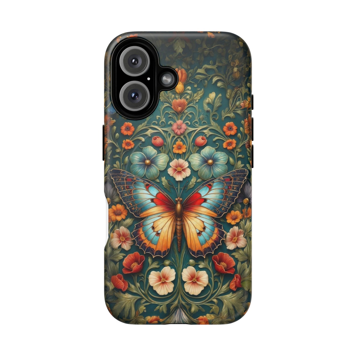 Butterfly Floral iPhone Case – Vintage Garden-Inspired Phone Cover