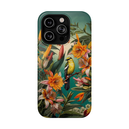 iPhone Case - Floral Bird Phone Case, Impact-Resistant Cover