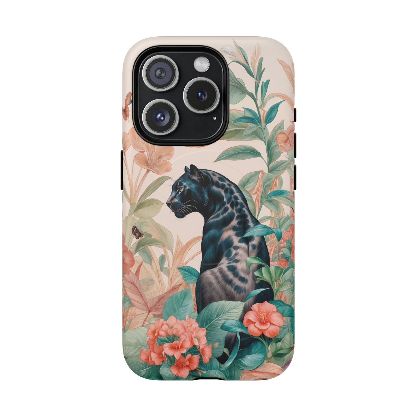 Panther Floral Tough Phone Case