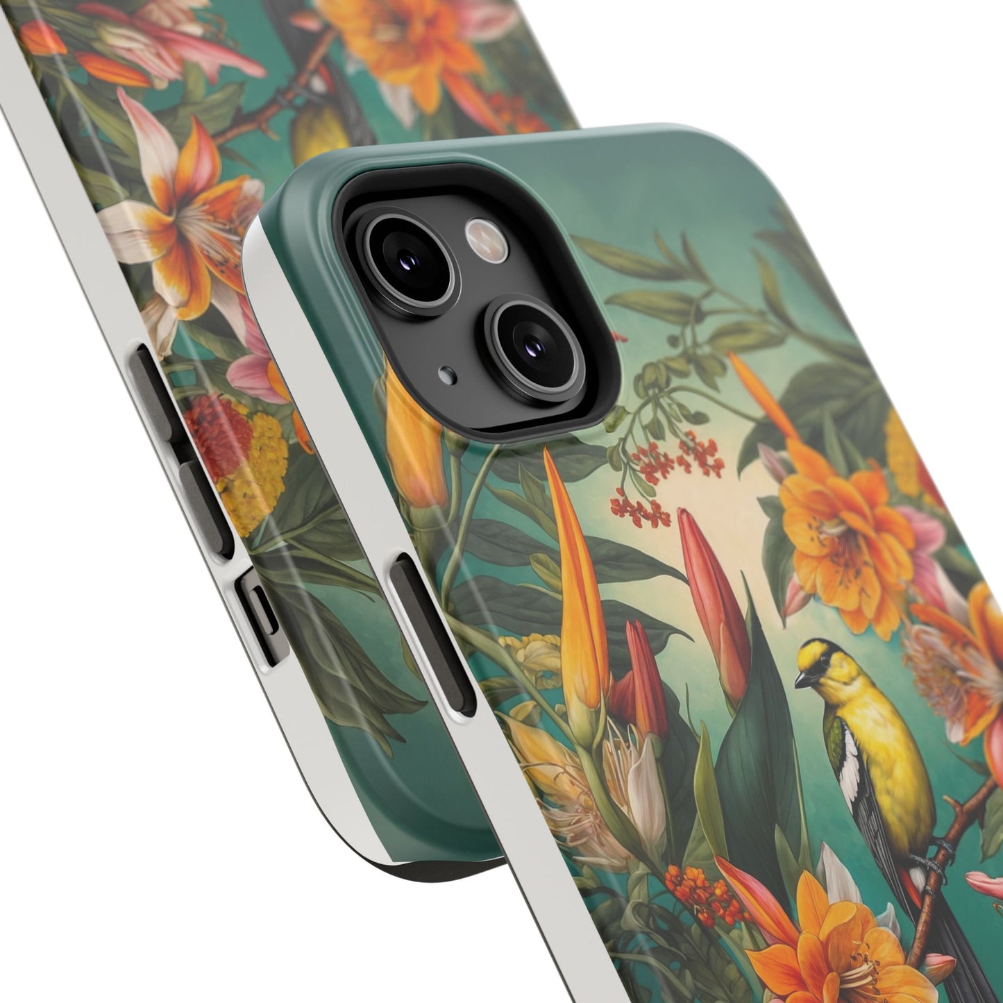 iPhone Case - Floral Bird Phone Case, Impact-Resistant Cover