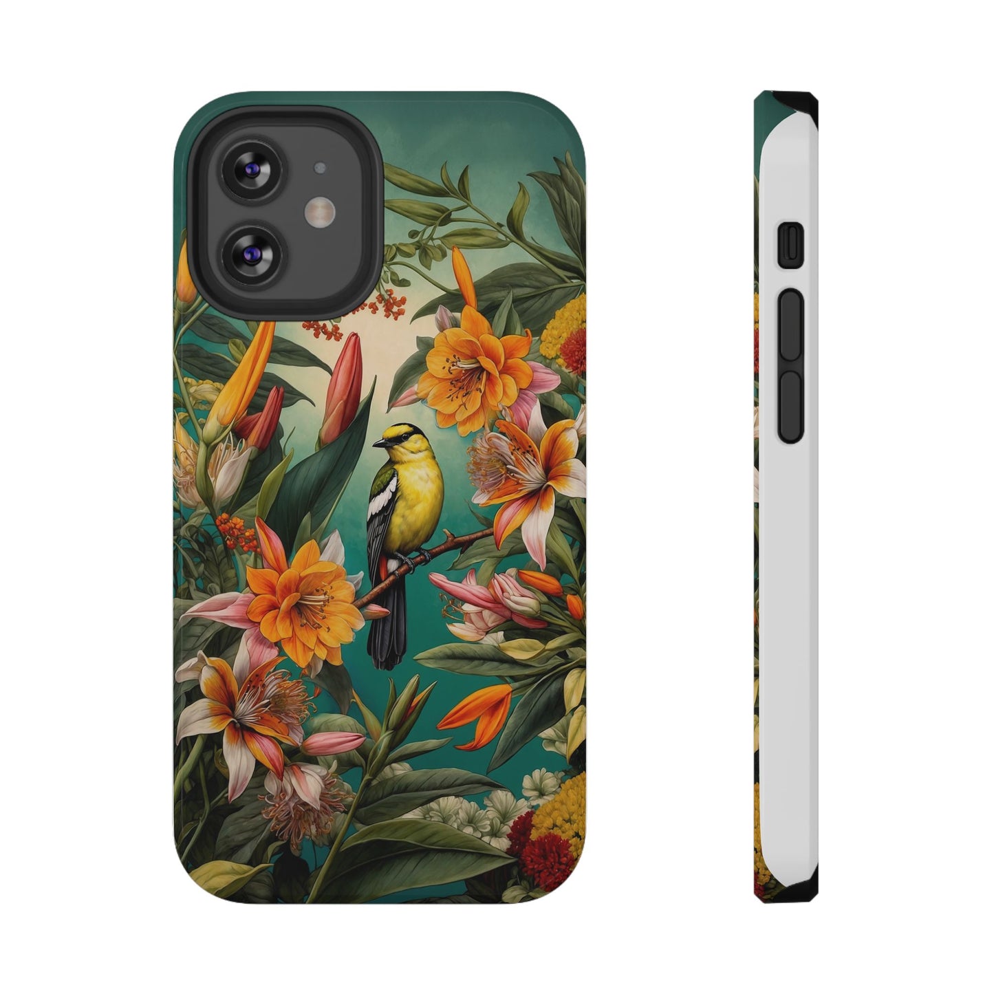 iPhone Case - Floral Bird Phone Case, Impact-Resistant Cover