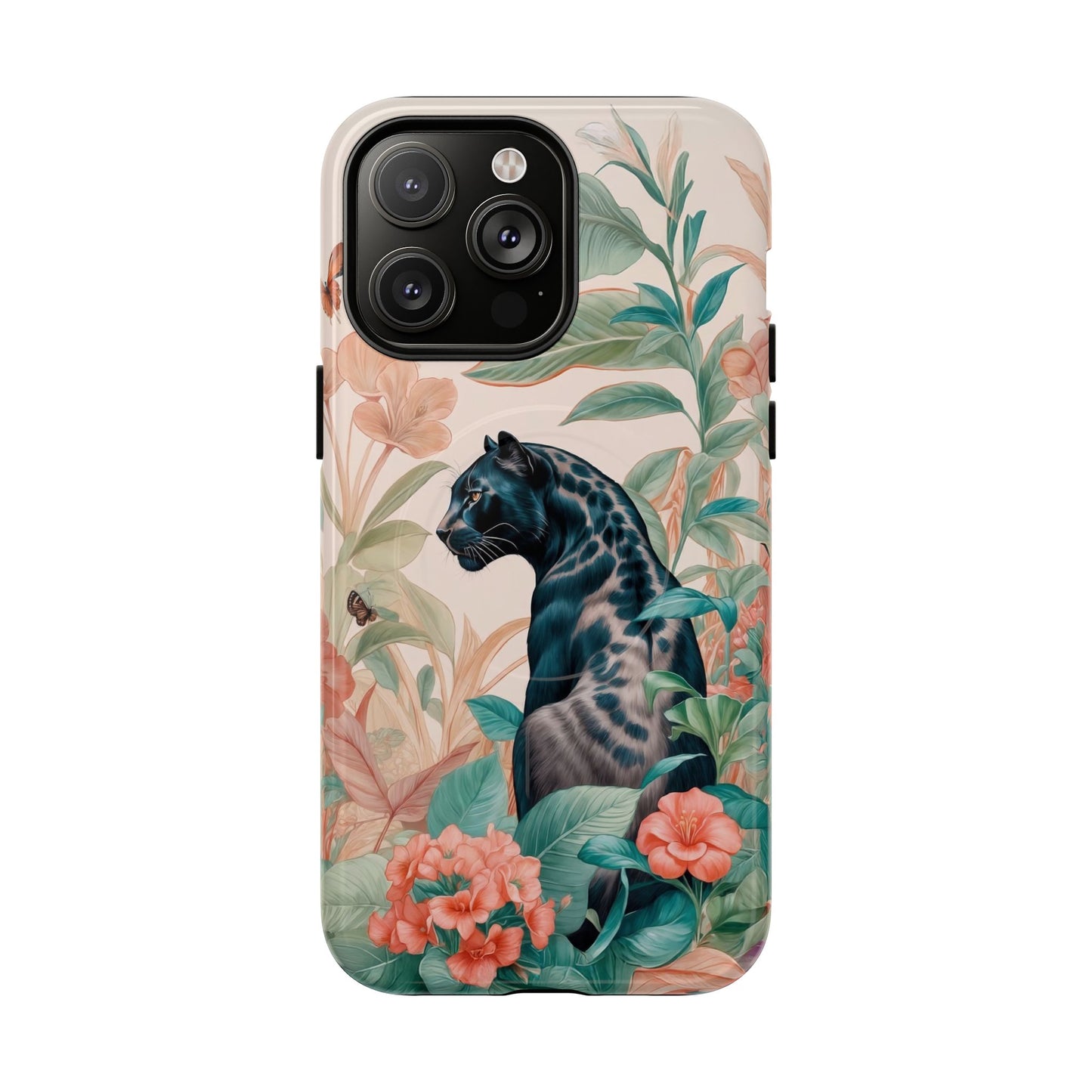 Panther Floral Tough Phone Case