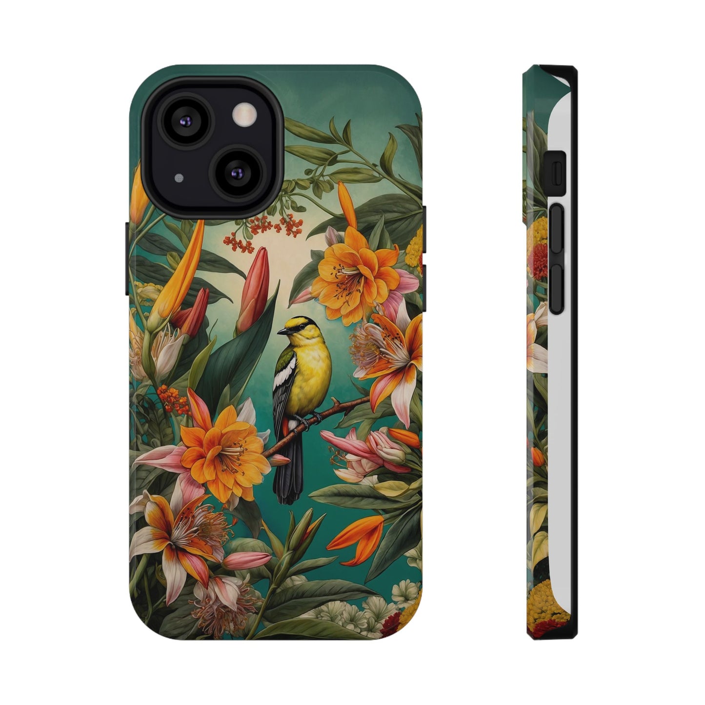 iPhone Case - Floral Bird Phone Case, Impact-Resistant Cover
