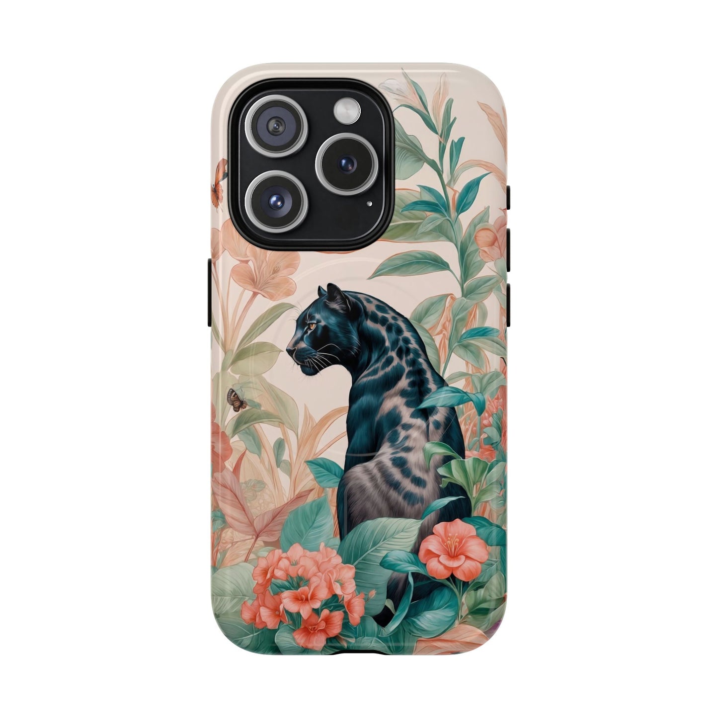 Panther Floral Tough Phone Case