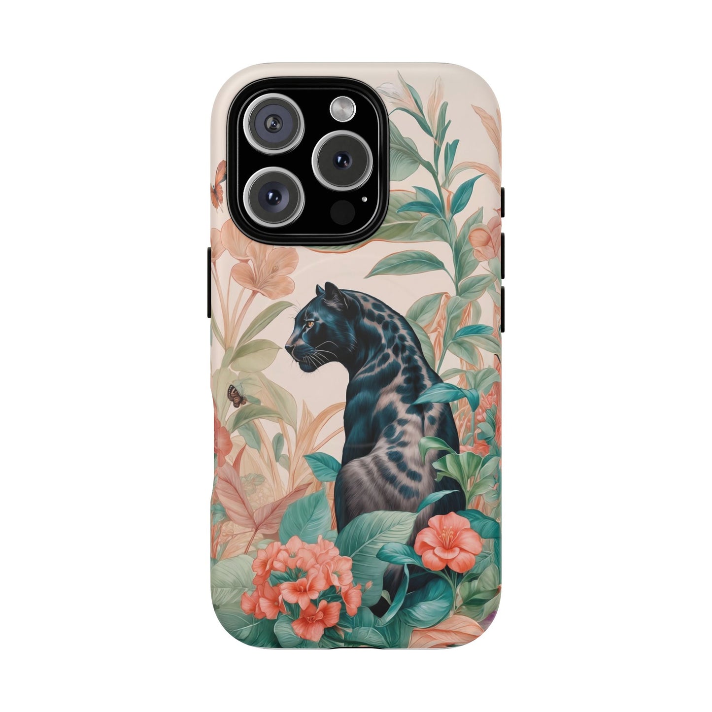 Panther Floral Tough Phone Case