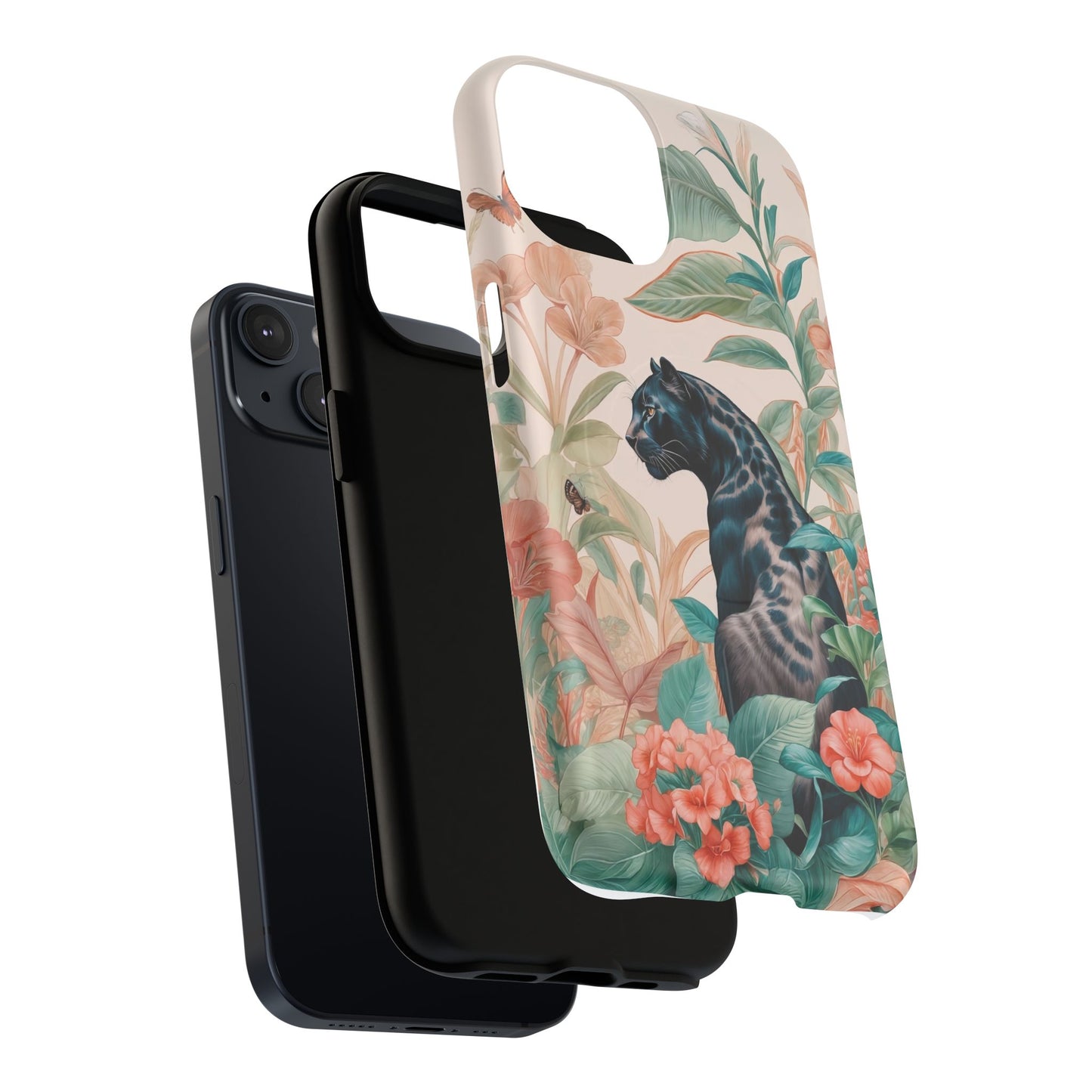 Panther Floral Tough Phone Case