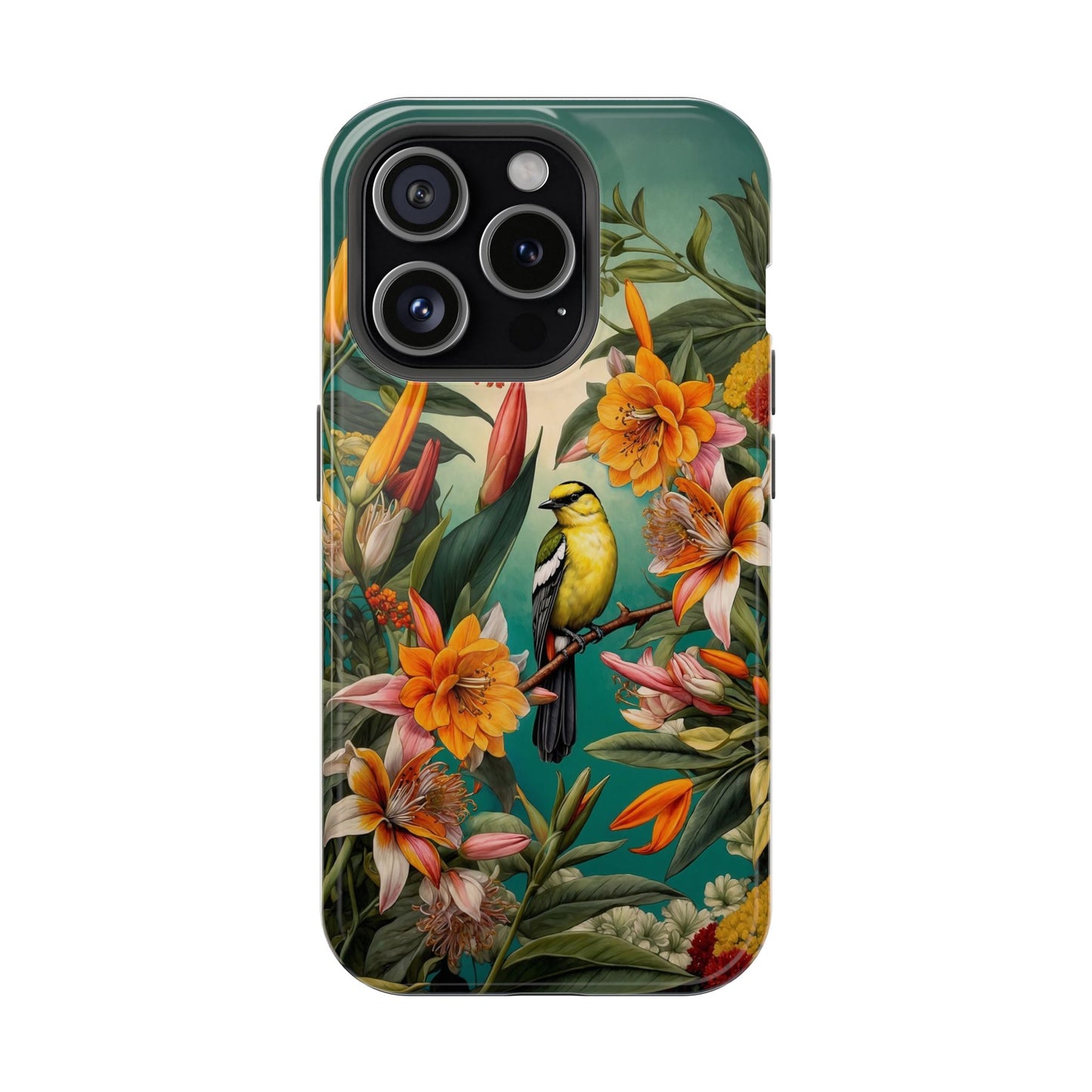 iPhone Case - Floral Bird Phone Case, Impact-Resistant Cover