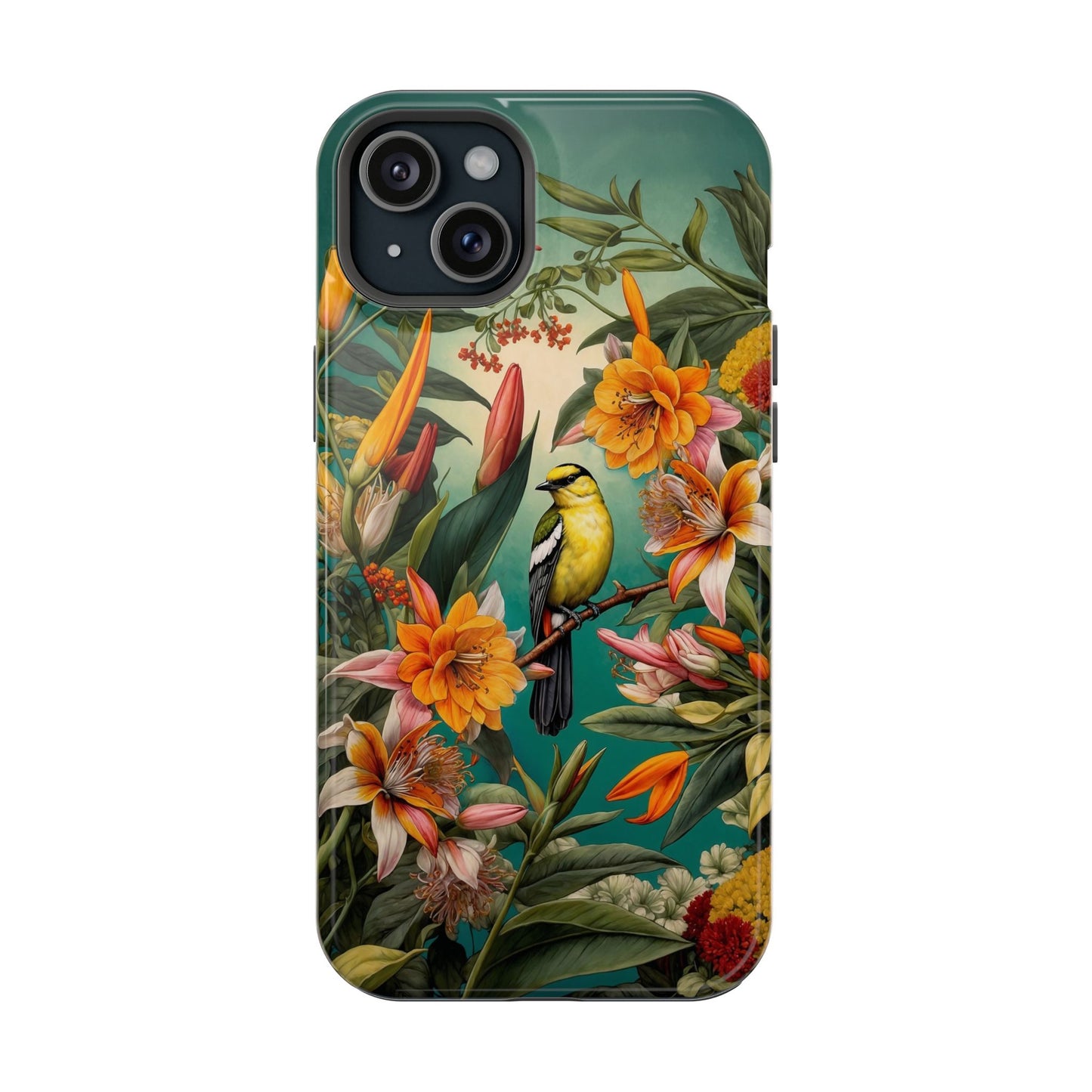 iPhone Case - Floral Bird Phone Case, Impact-Resistant Cover