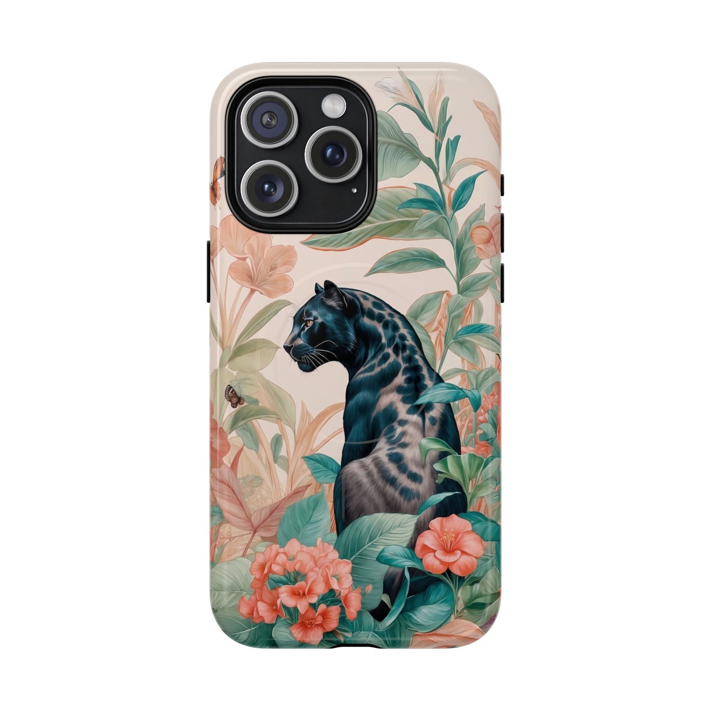 Panther Floral Tough Phone Case