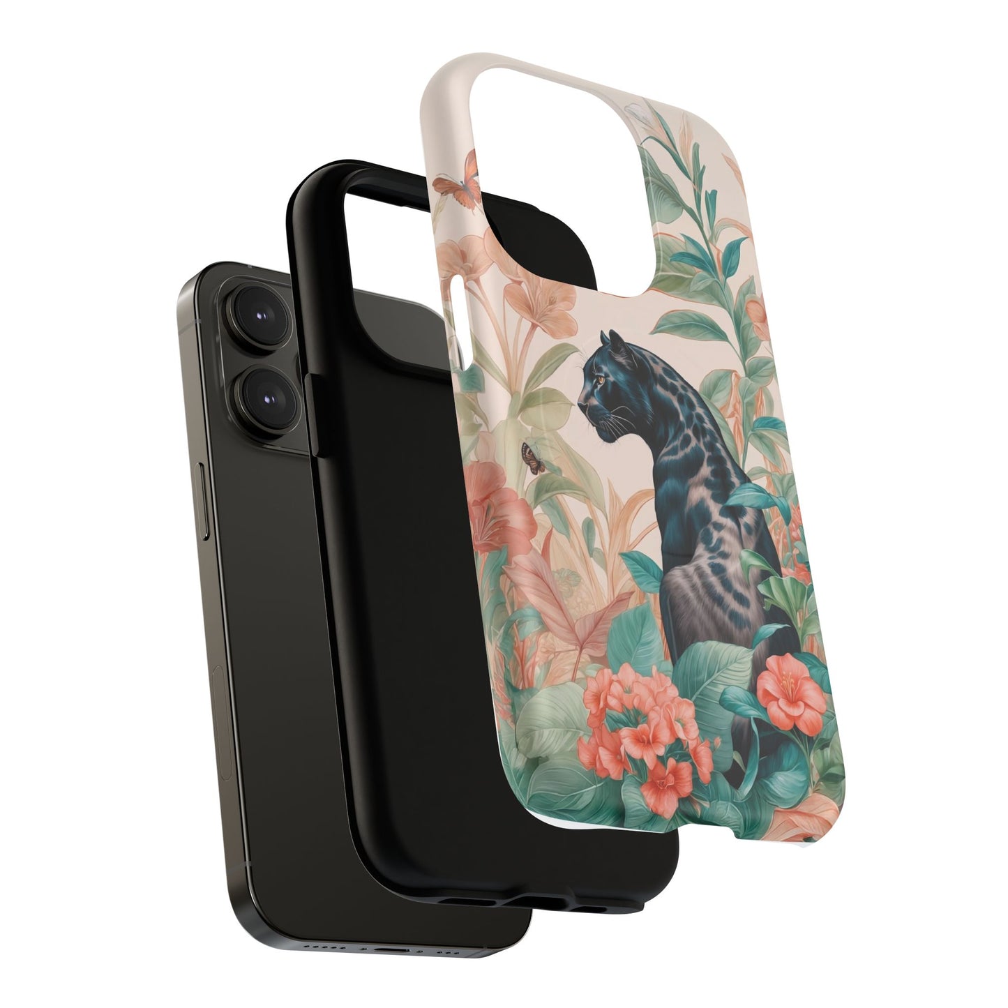 Panther Floral Tough Phone Case