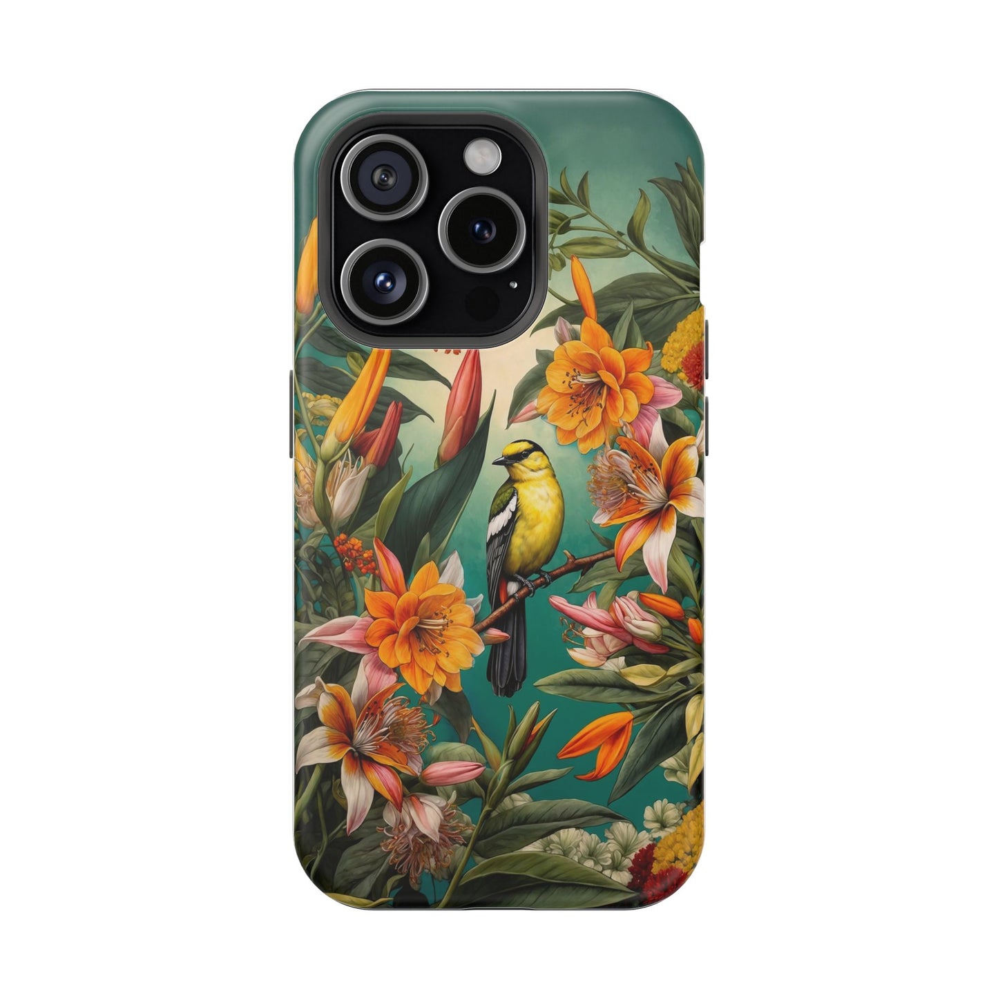 iPhone Case - Floral Bird Phone Case, Impact-Resistant Cover