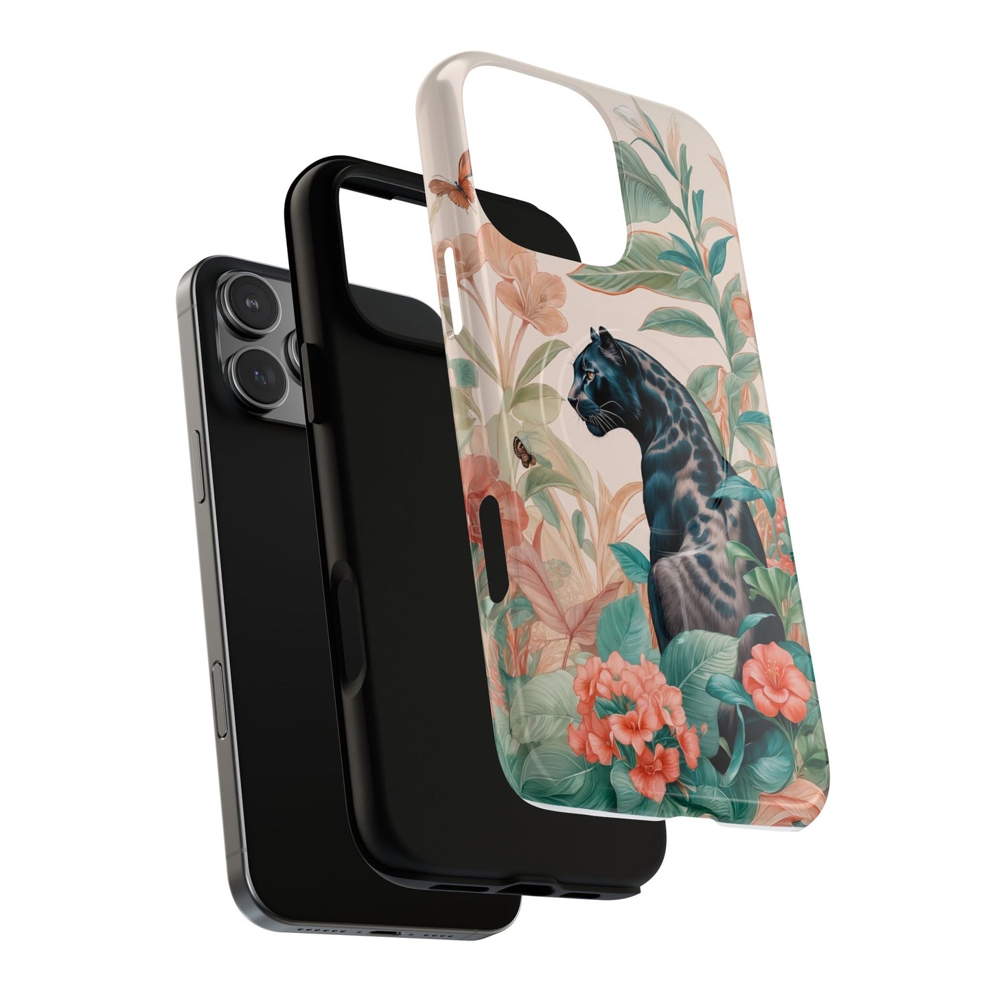 Panther Floral Tough Phone Case