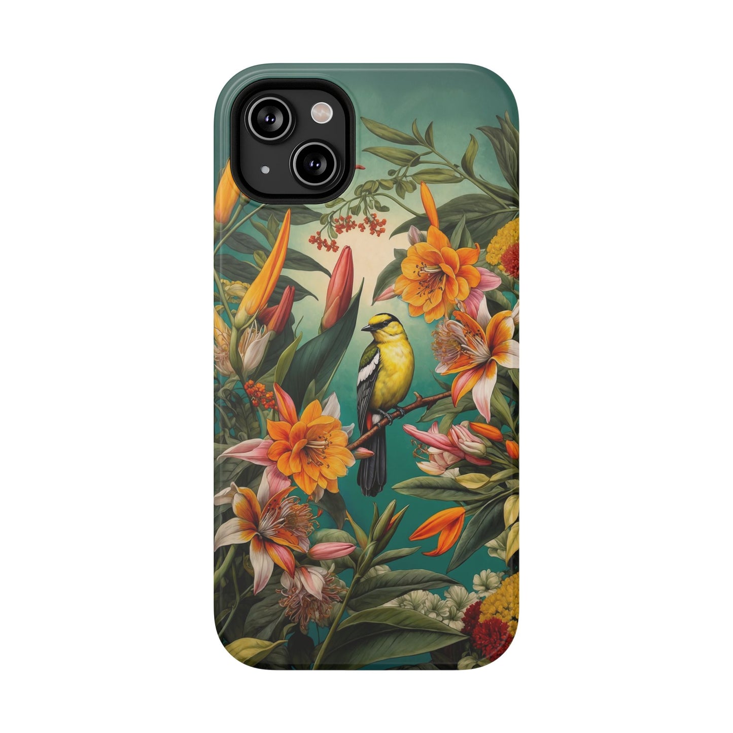 iPhone Case - Floral Bird Phone Case, Impact-Resistant Cover