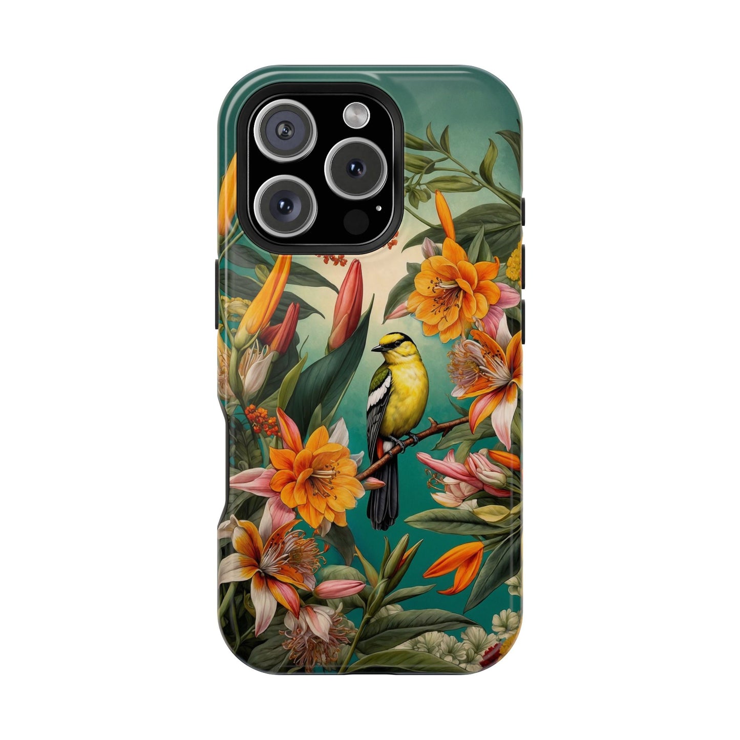 iPhone Case - Floral Bird Phone Case, Impact-Resistant Cover