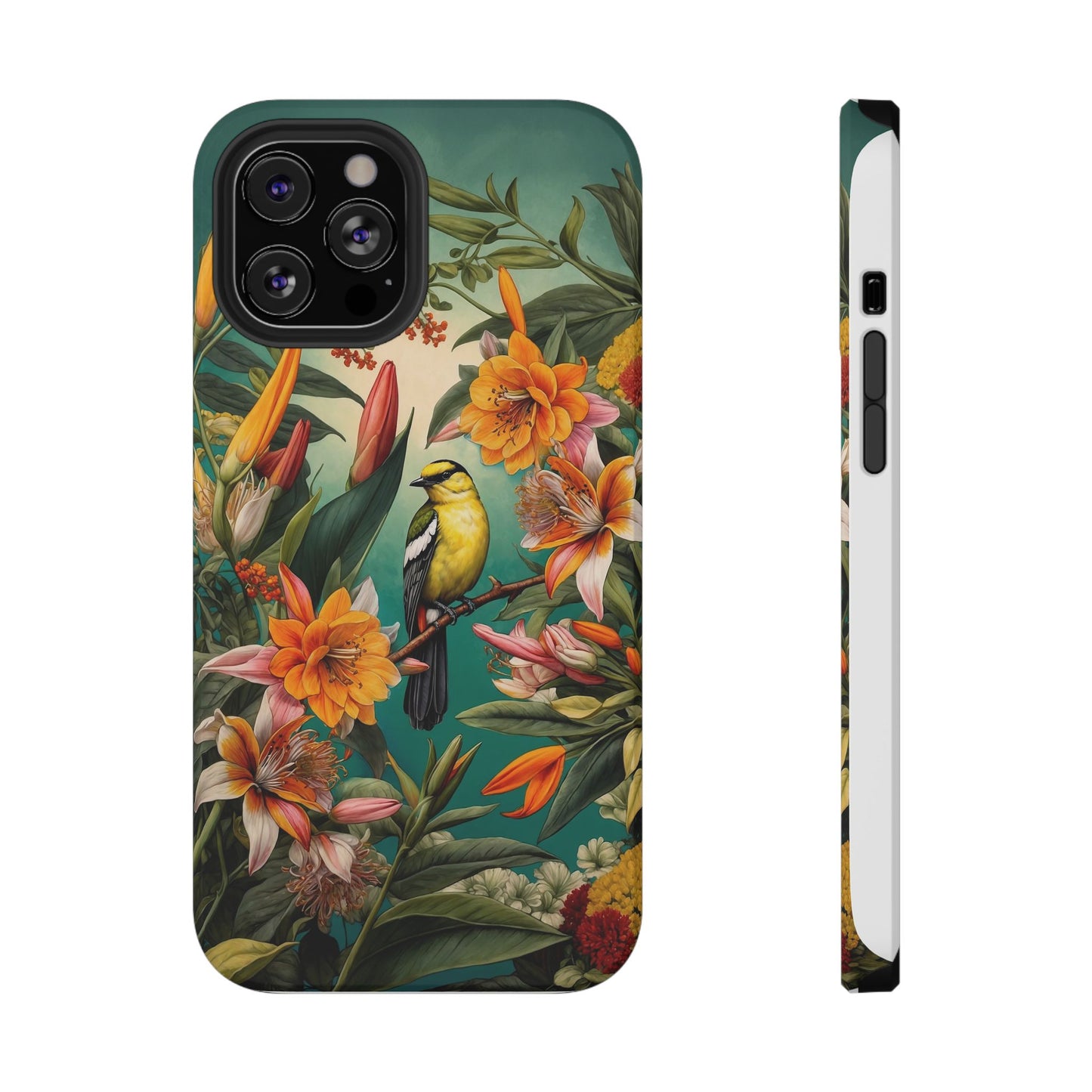 iPhone Case - Floral Bird Phone Case, Impact-Resistant Cover