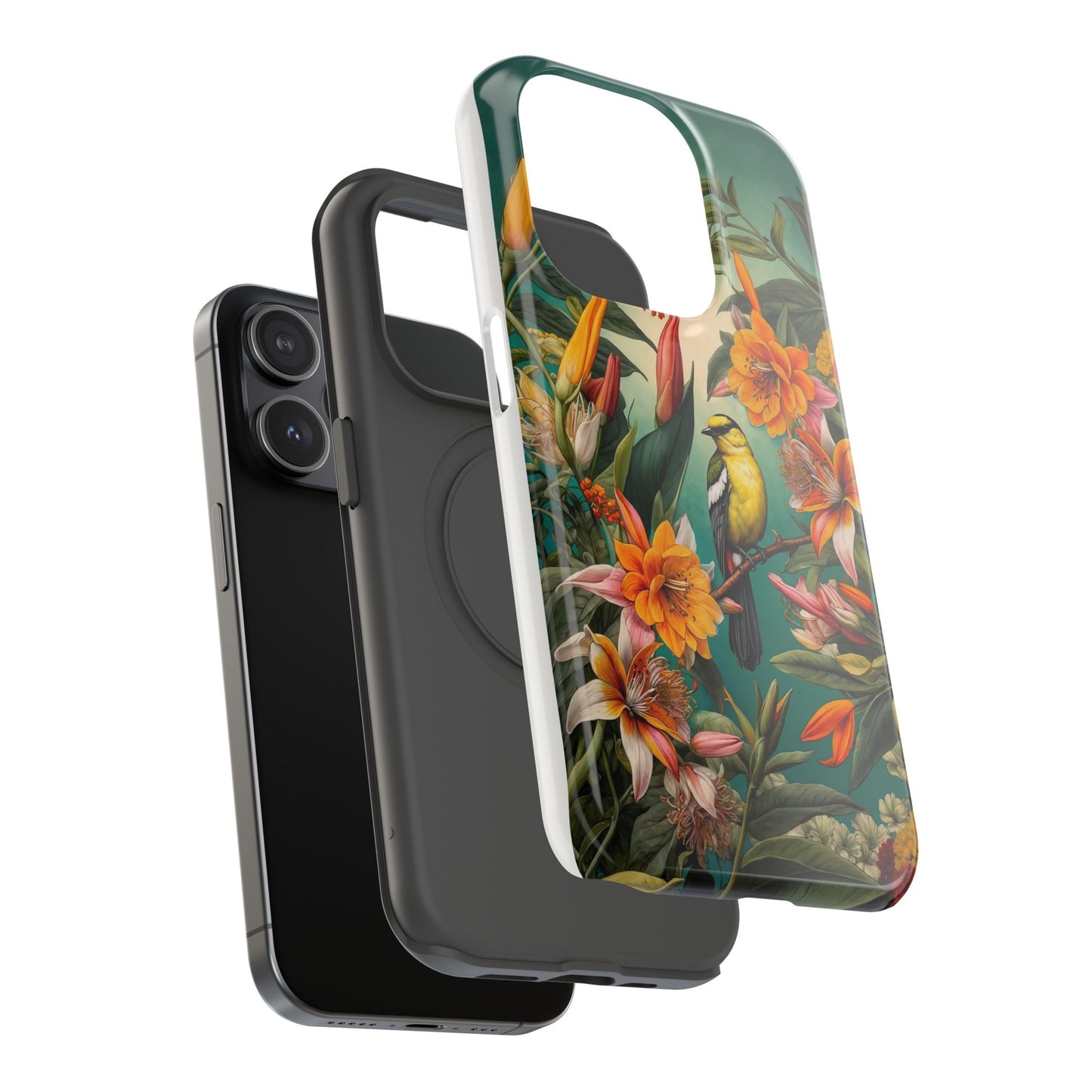 iPhone Case - Floral Bird Phone Case, Impact-Resistant Cover