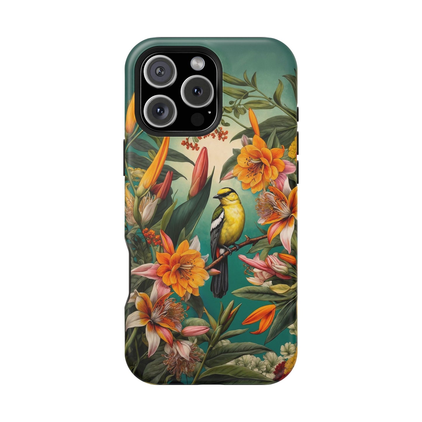 iPhone Case - Floral Bird Phone Case, Impact-Resistant Cover