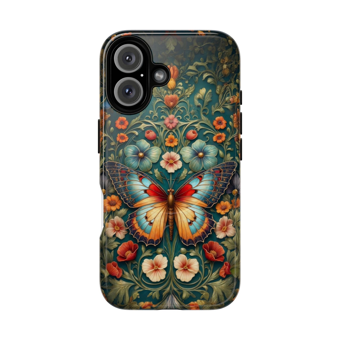 Butterfly Floral iPhone Case – Vintage Garden-Inspired Phone Cover