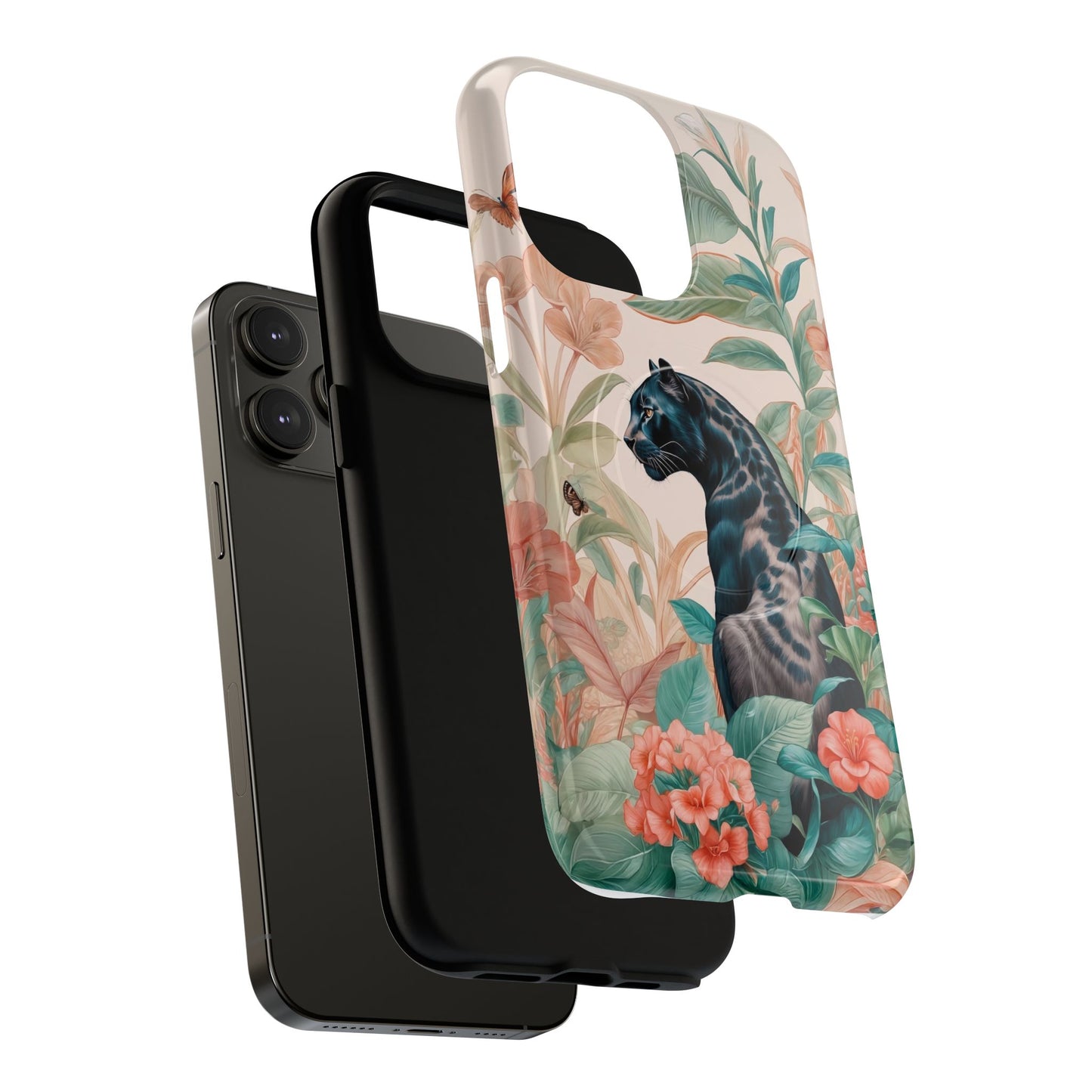 Panther Floral Tough Phone Case