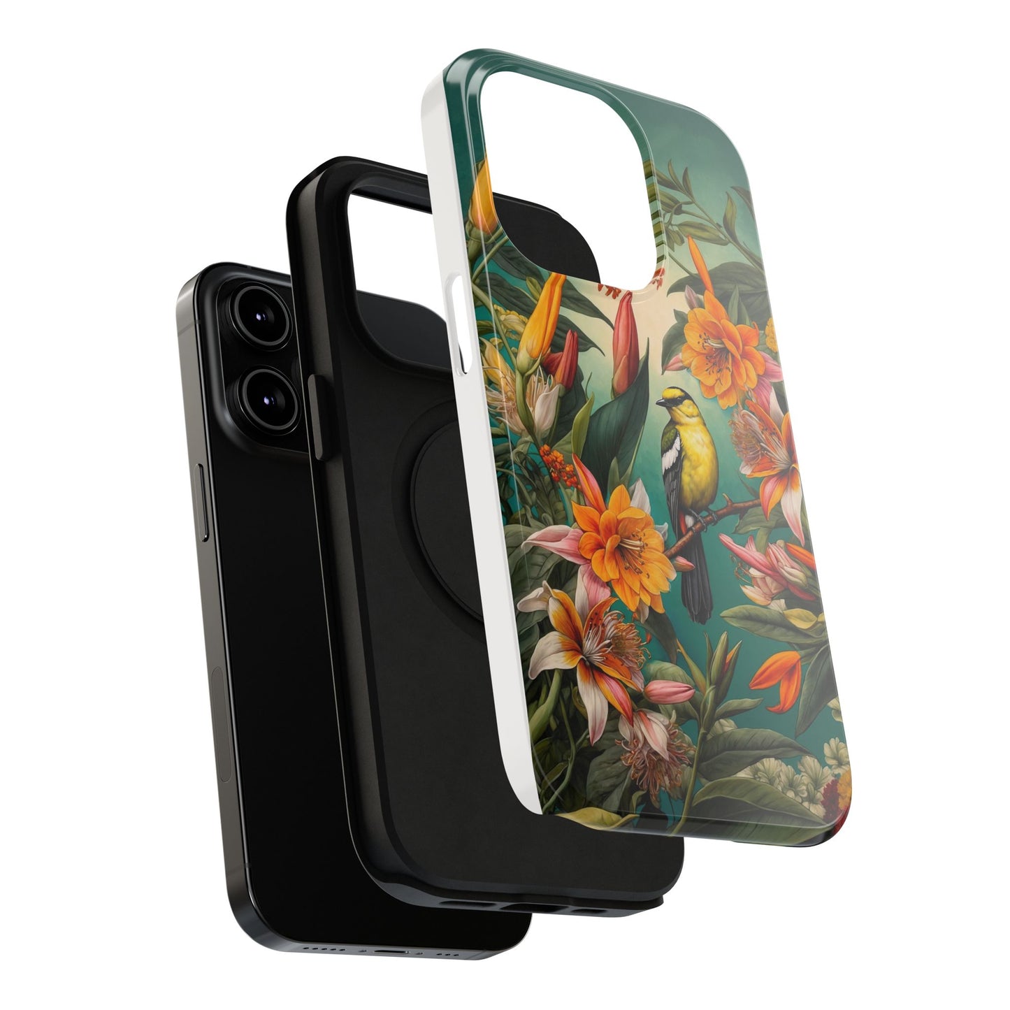 iPhone Case - Floral Bird Phone Case, Impact-Resistant Cover