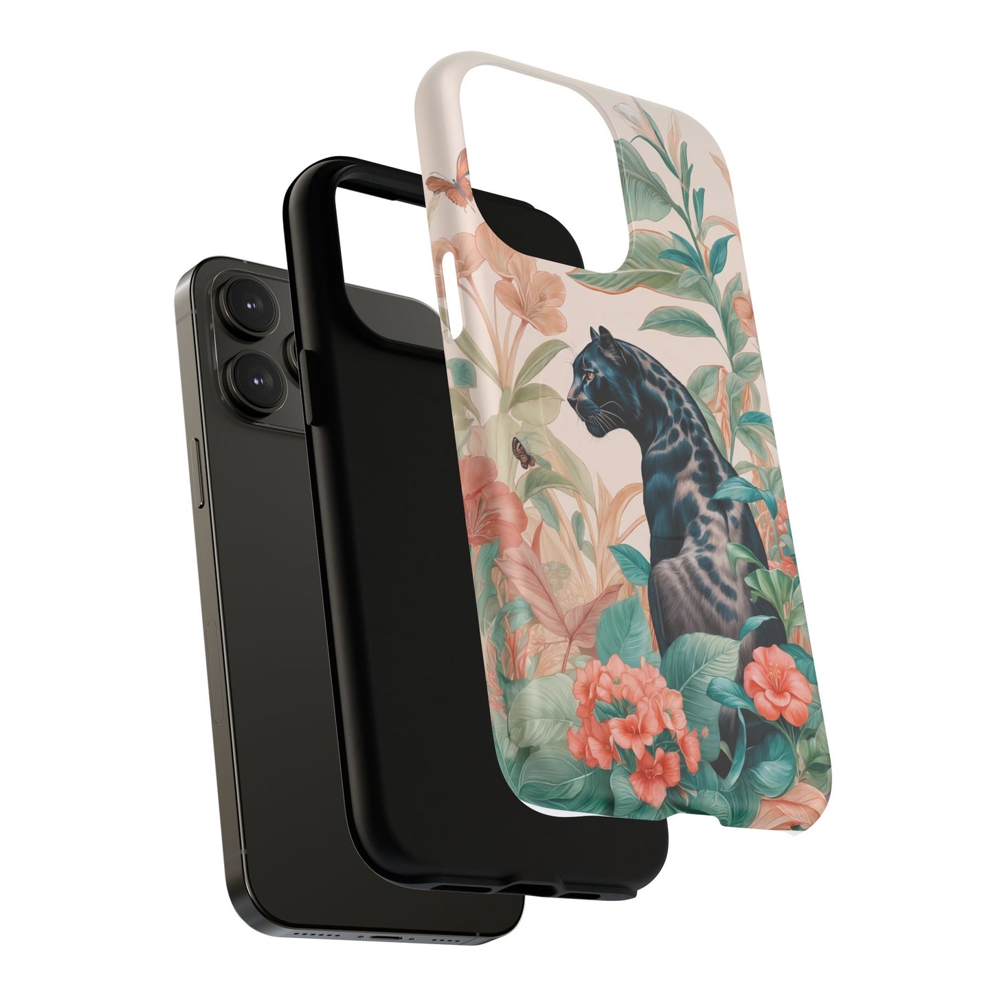 Panther Floral Tough Phone Case