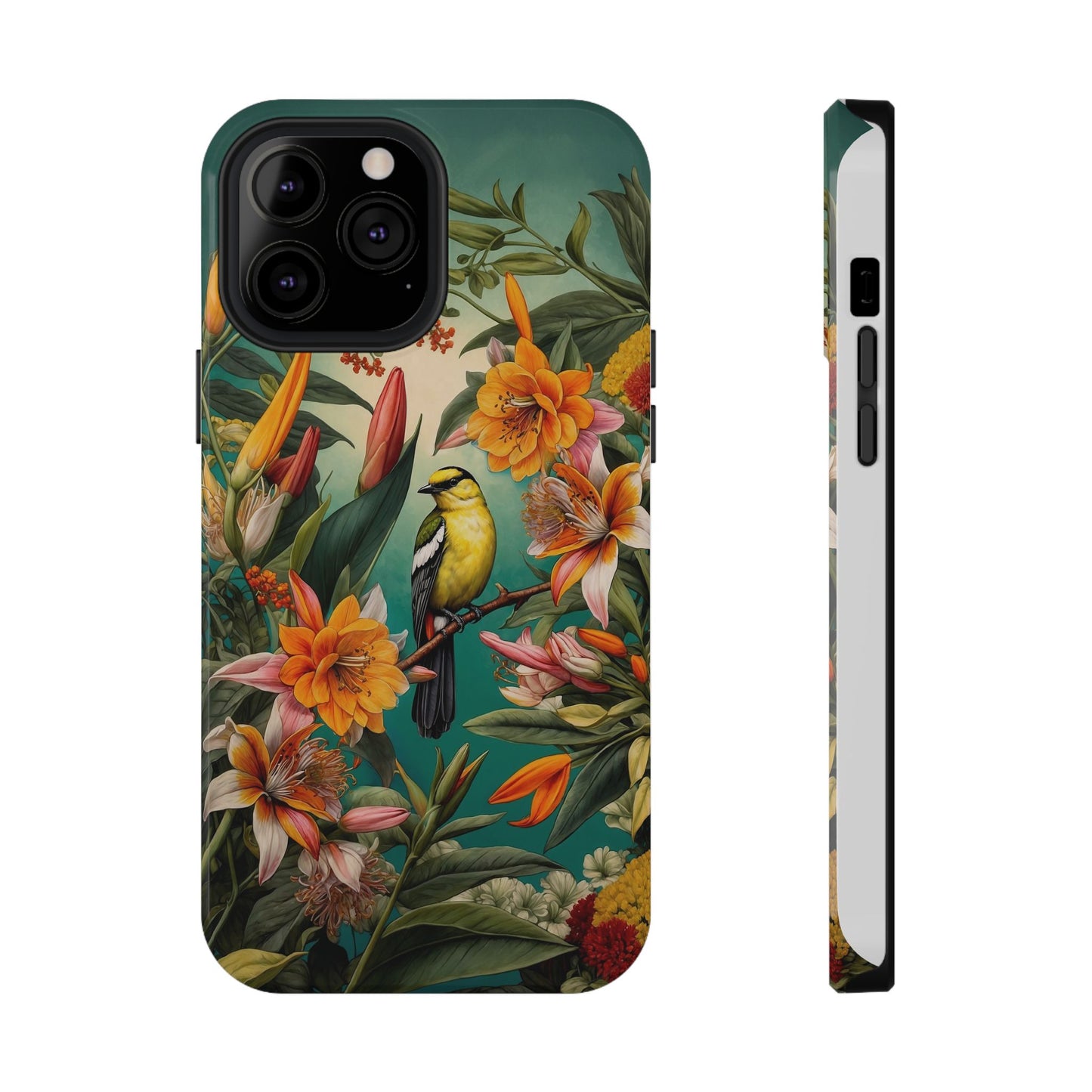 iPhone Case - Floral Bird Phone Case, Impact-Resistant Cover