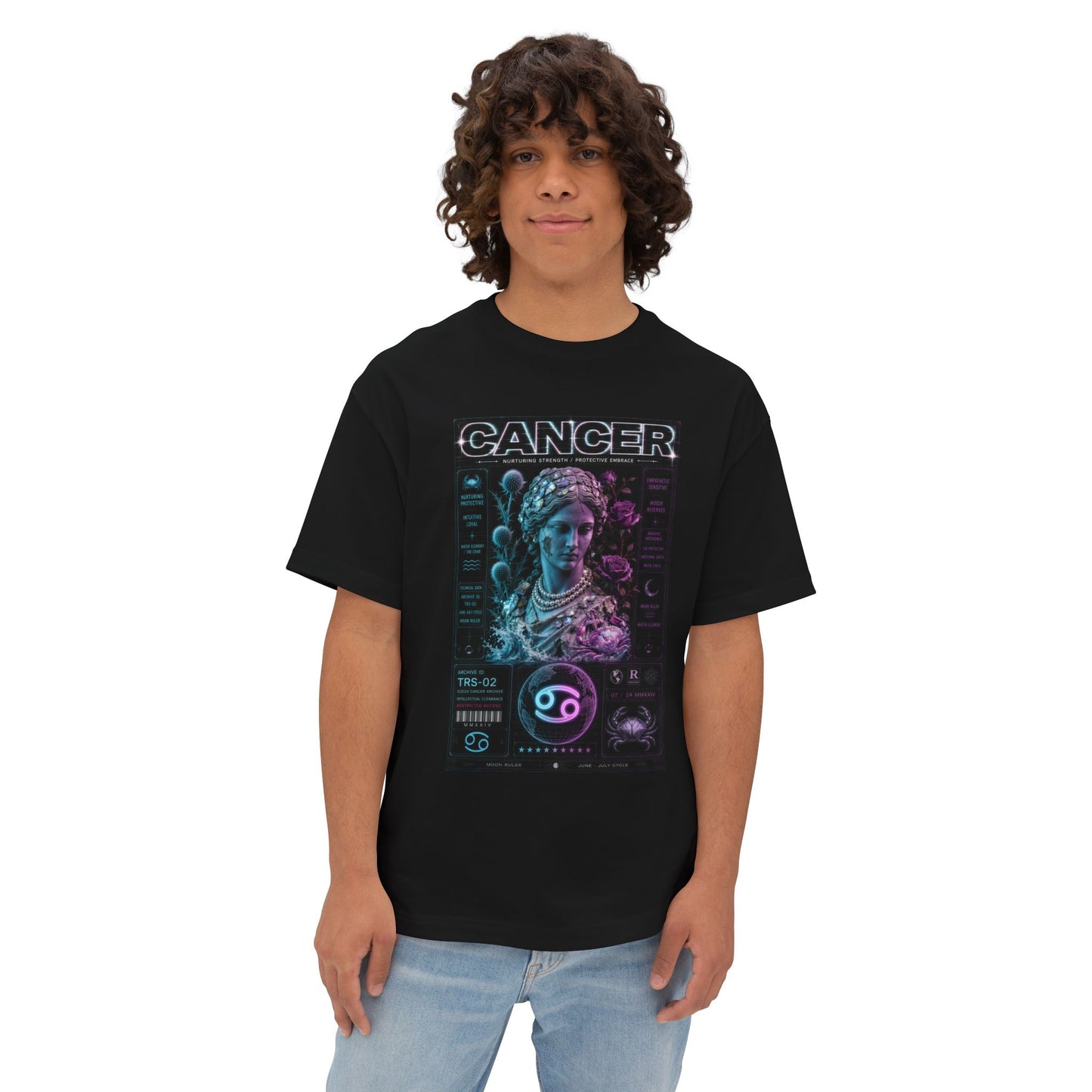 Cancer Zodiac Tee – Retro Neon Astrology Gift T-Shirt