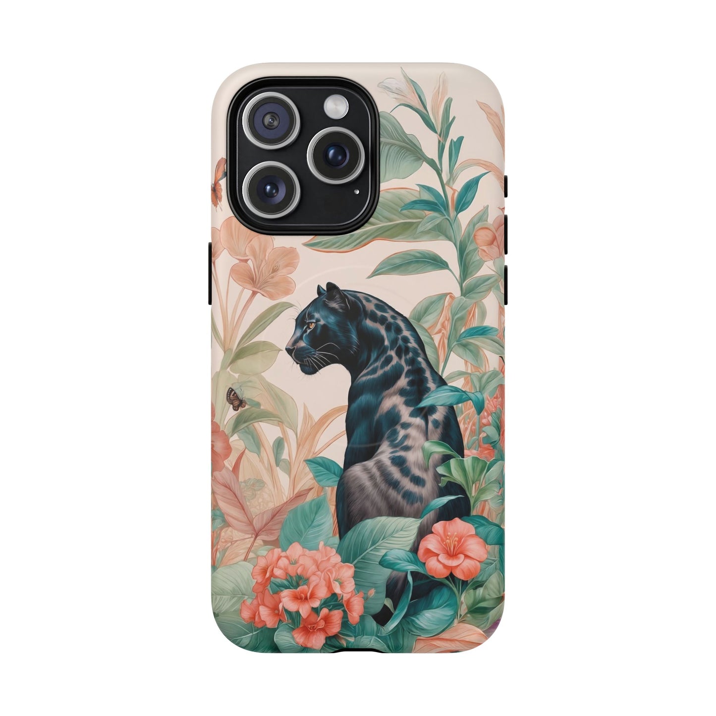 Panther Floral Tough Phone Case