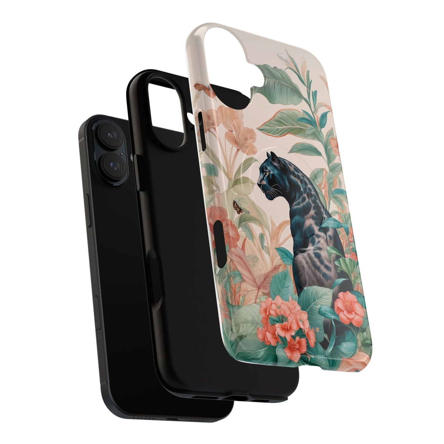 Panther Floral Tough Phone Case