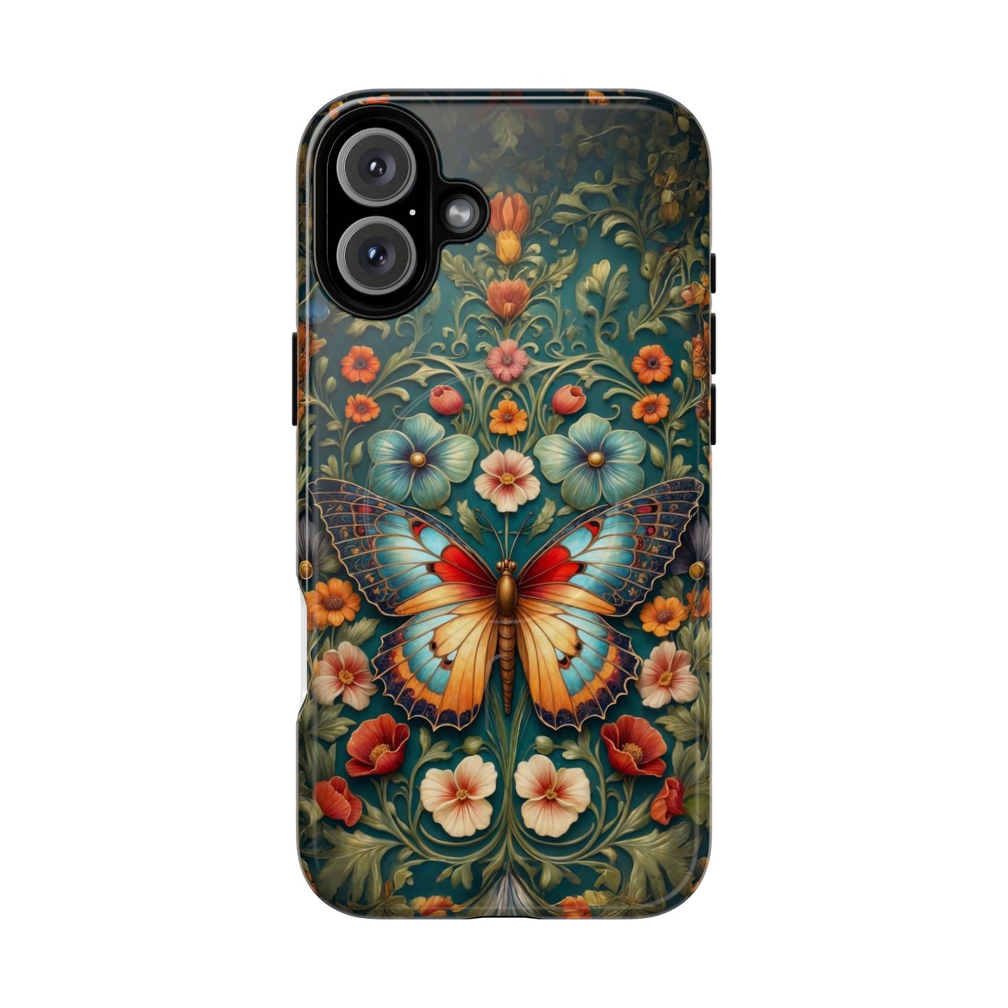 Butterfly Floral iPhone Case – Vintage Garden-Inspired Phone Cover