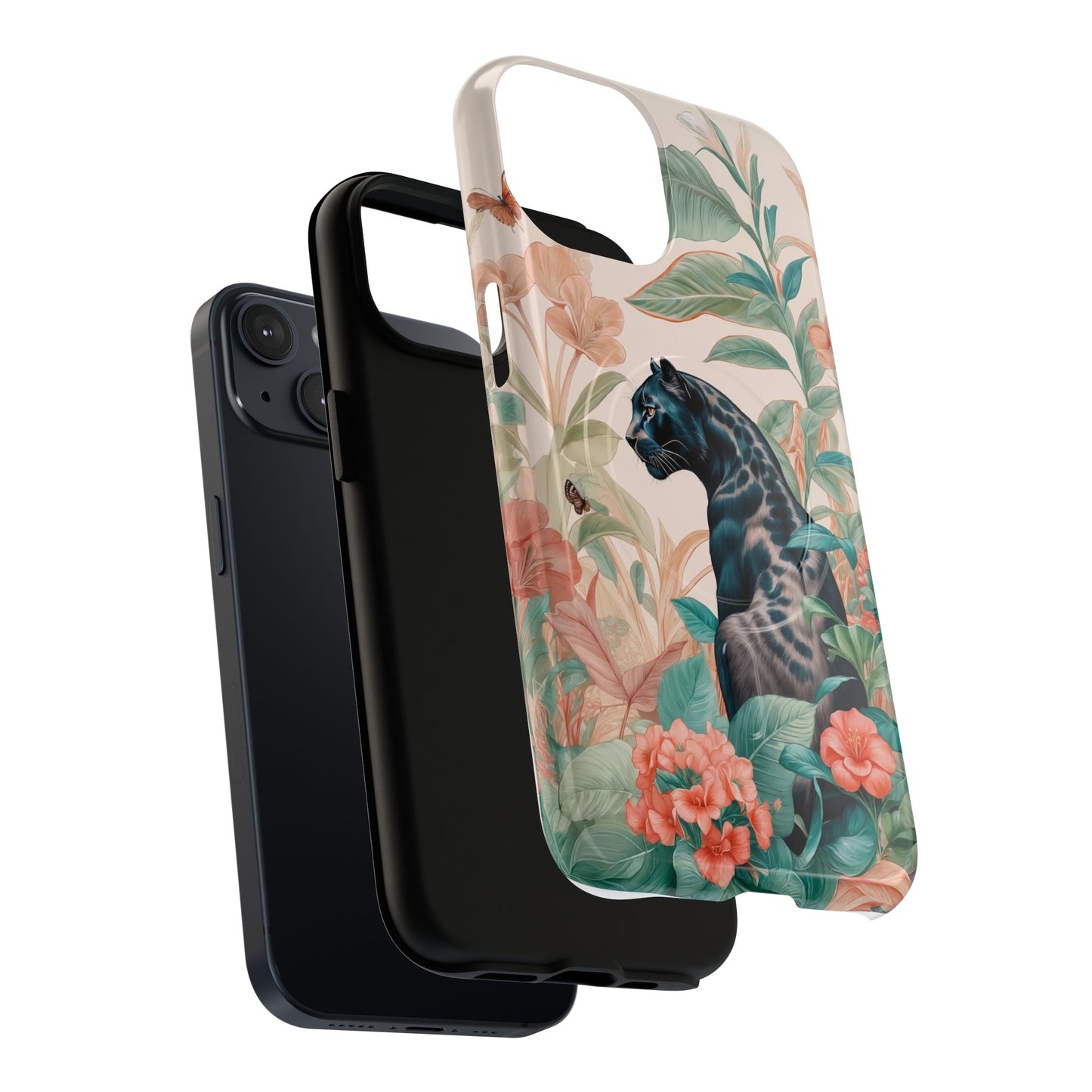 Panther Floral Tough Phone Case