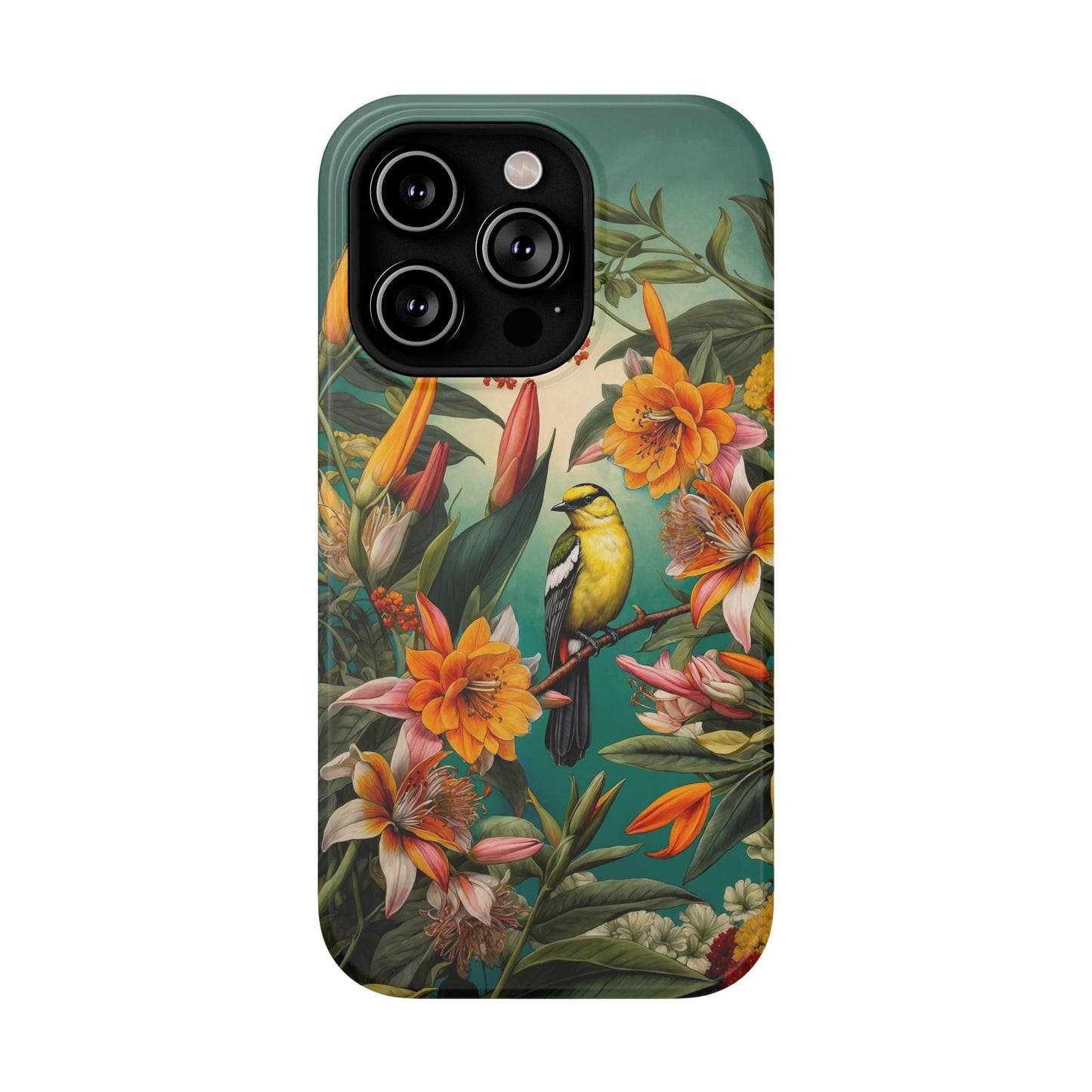iPhone Case - Floral Bird Phone Case, Impact-Resistant Cover
